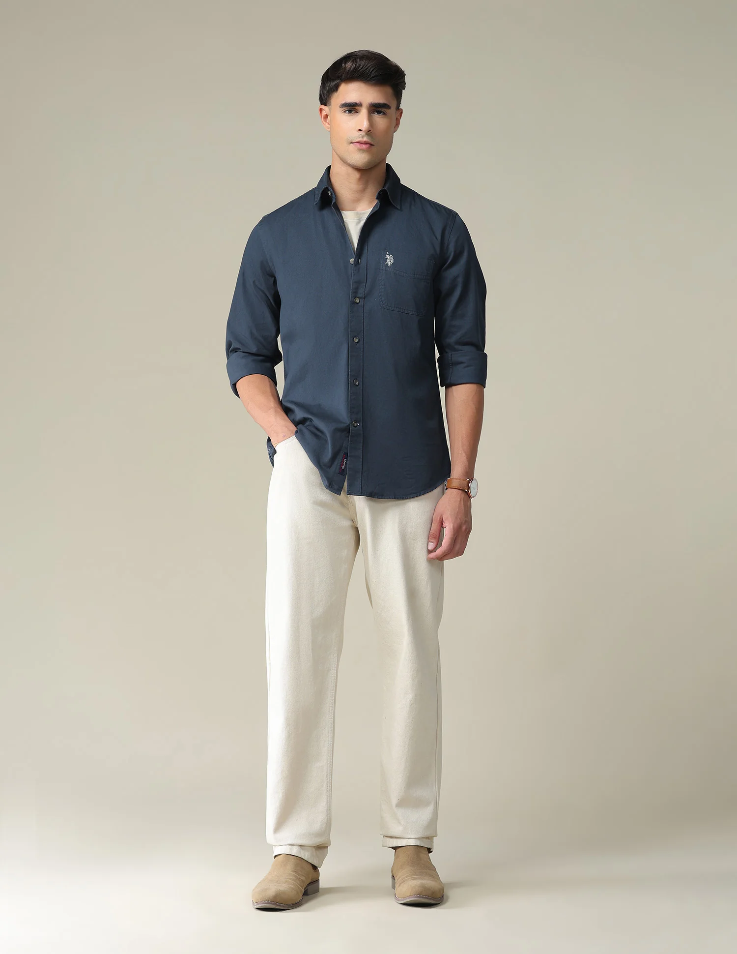 Solid Slim Shirt - Image 3