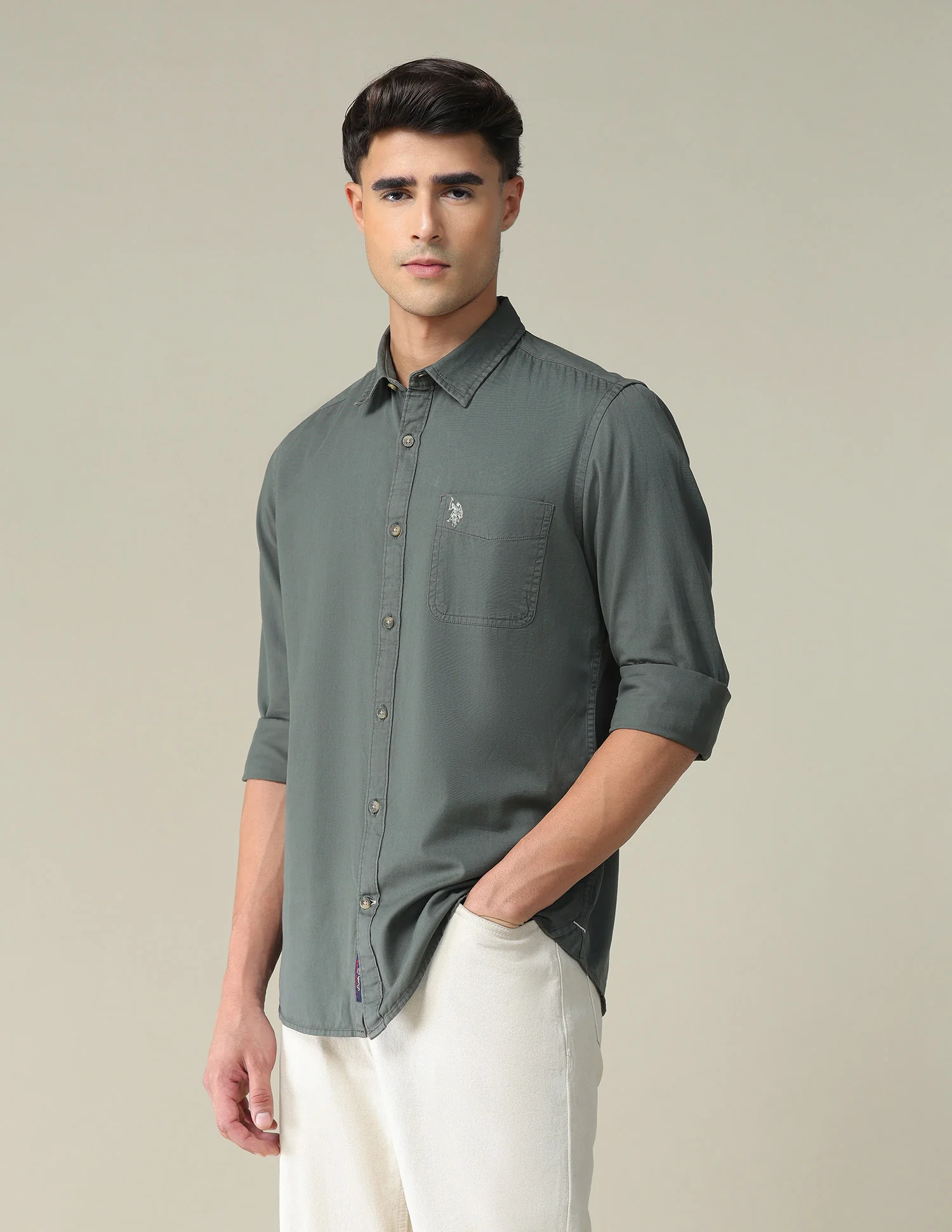 Solid Slim Shirt - Image 4