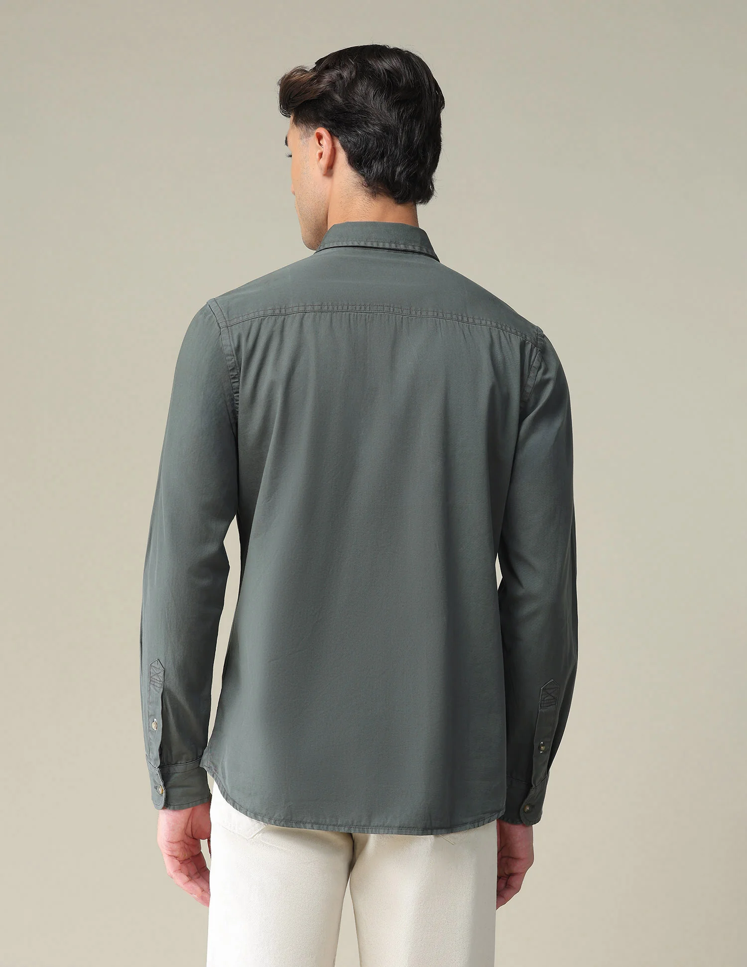 Solid Slim Shirt - Image 5