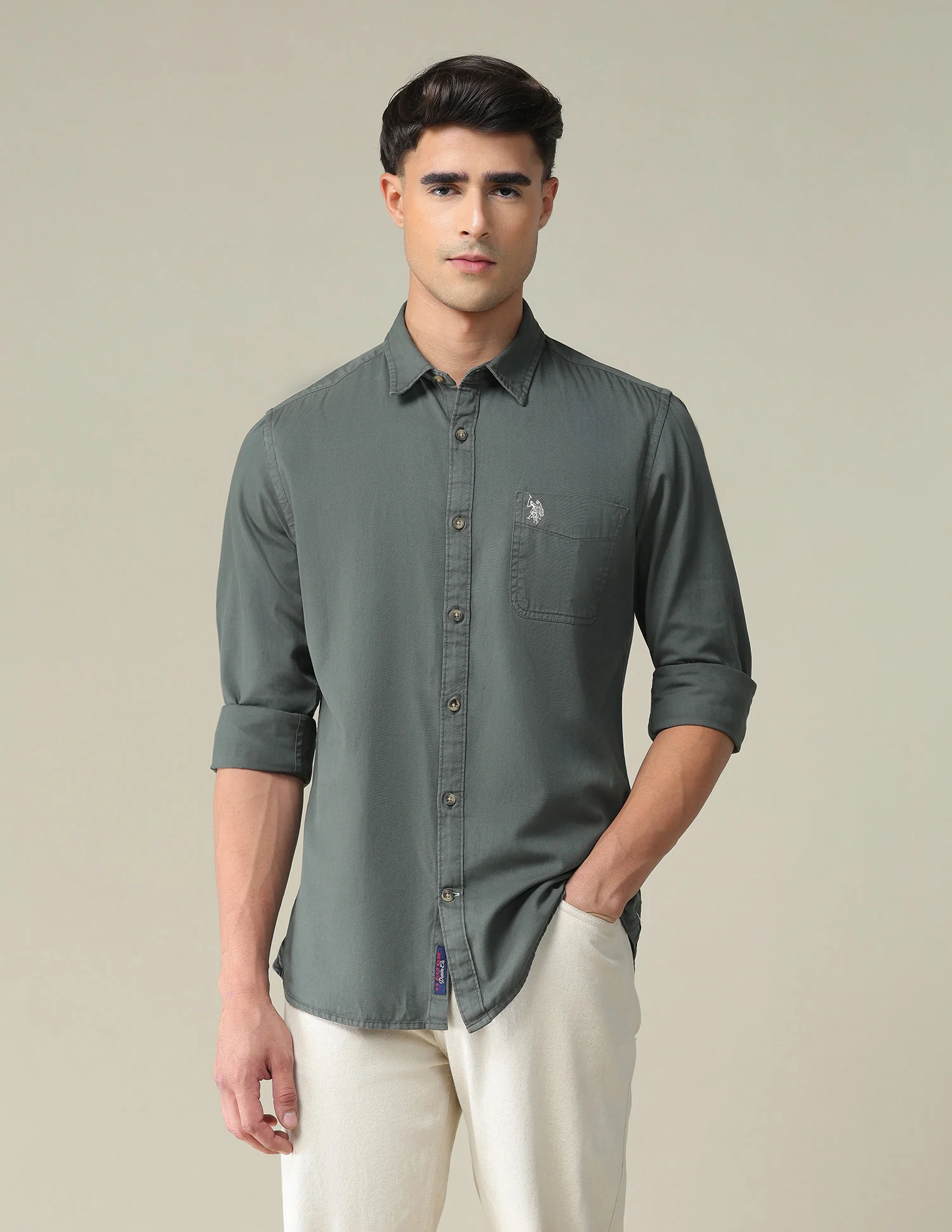 Solid Slim Shirt - Image 6