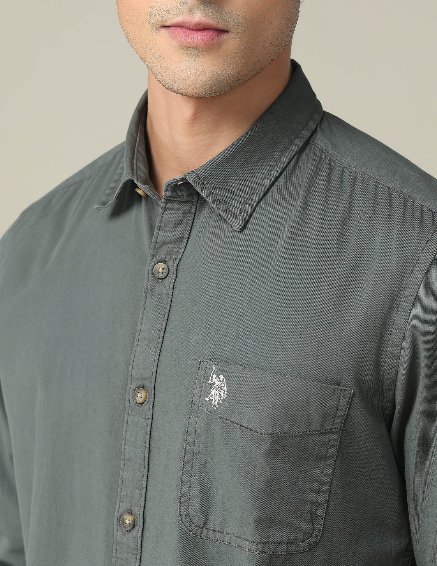 Solid Slim Shirt - Image 7