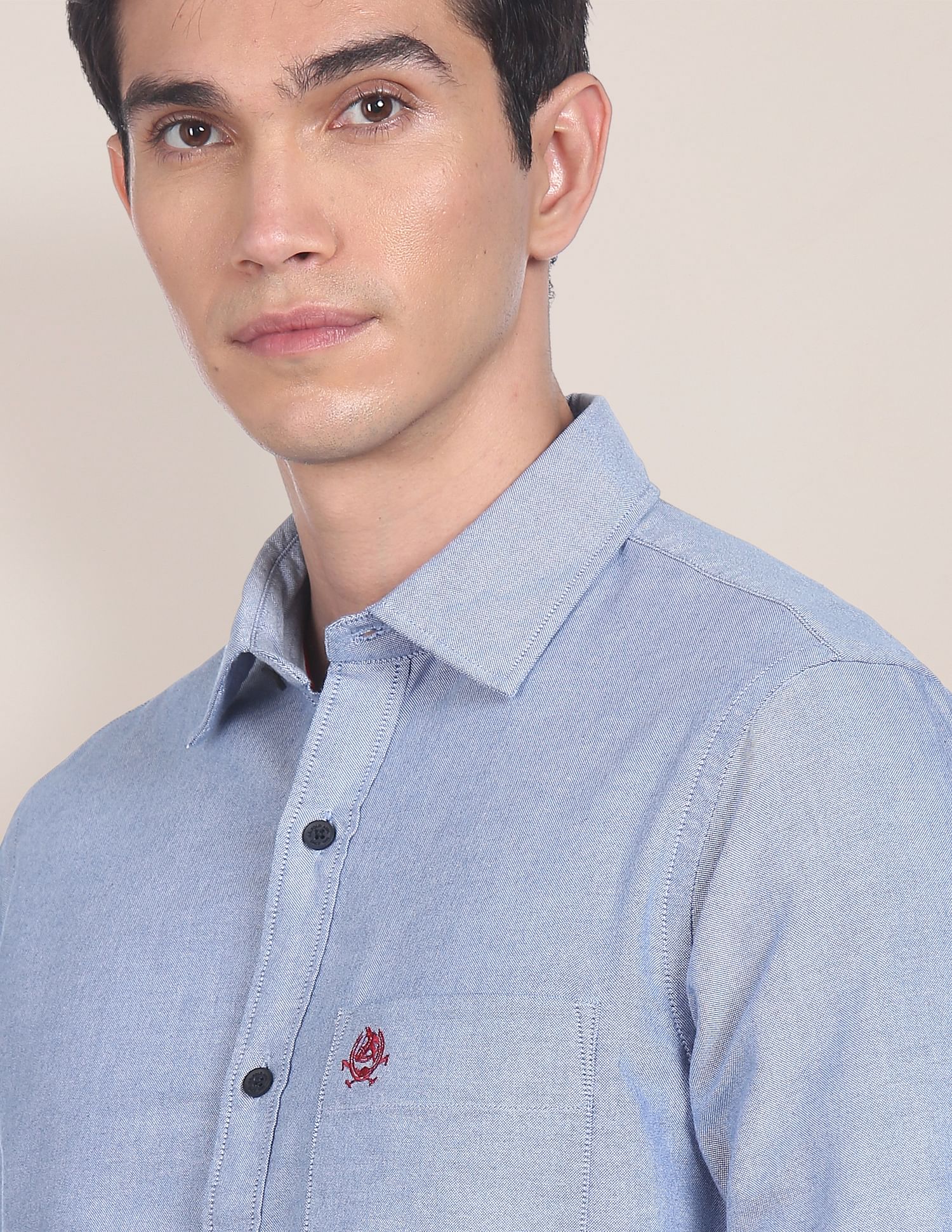 Solid Spread Collar Casual Shirt - Image 6