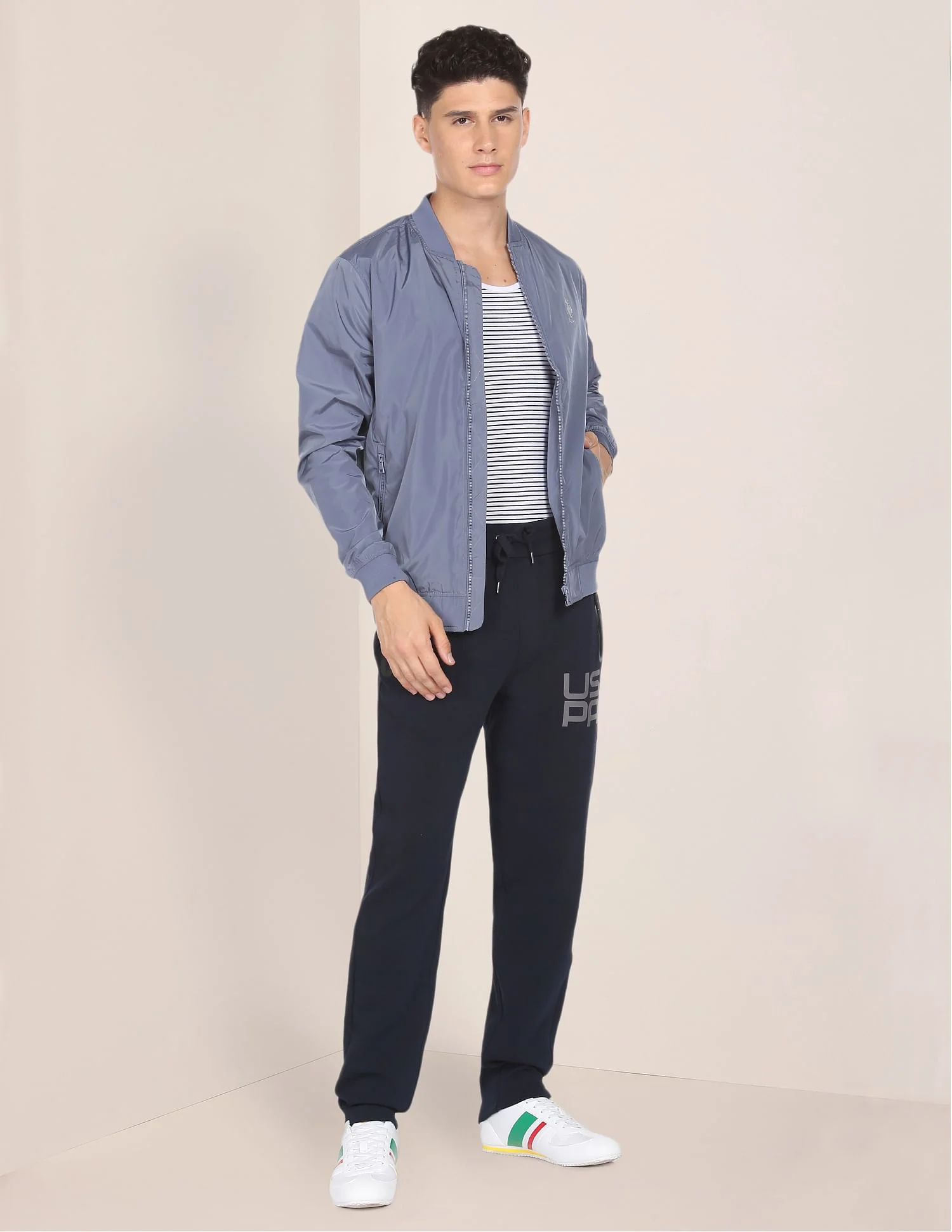 Solid Stand Collar Bomber Jacket - Image 3