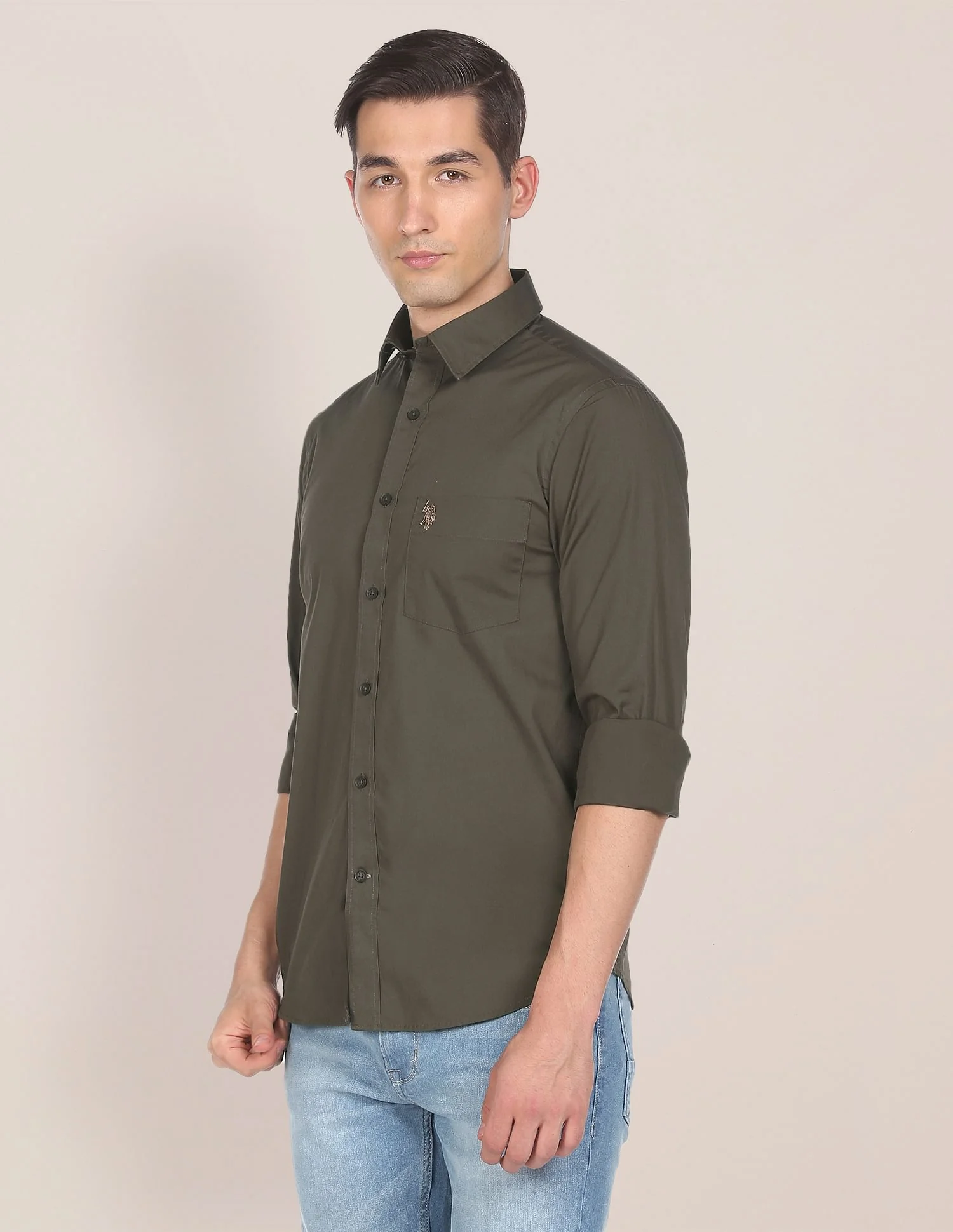 Solid Tailored Fit Casual Shirt - Image 4
