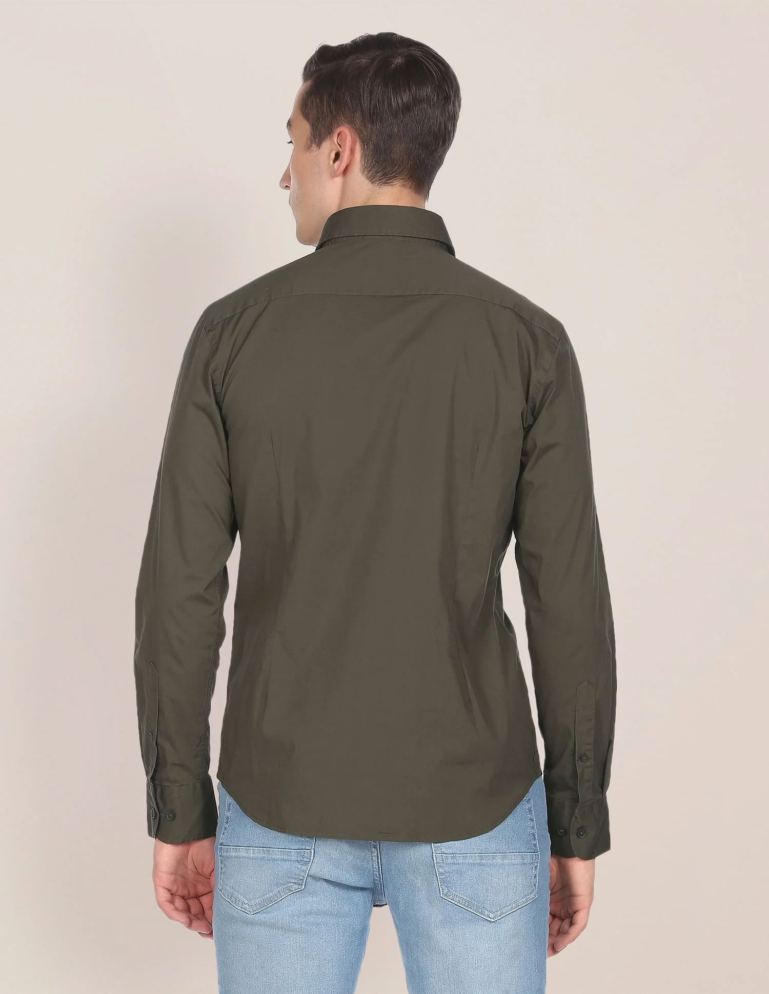 Solid Tailored Fit Casual Shirt - Image 5