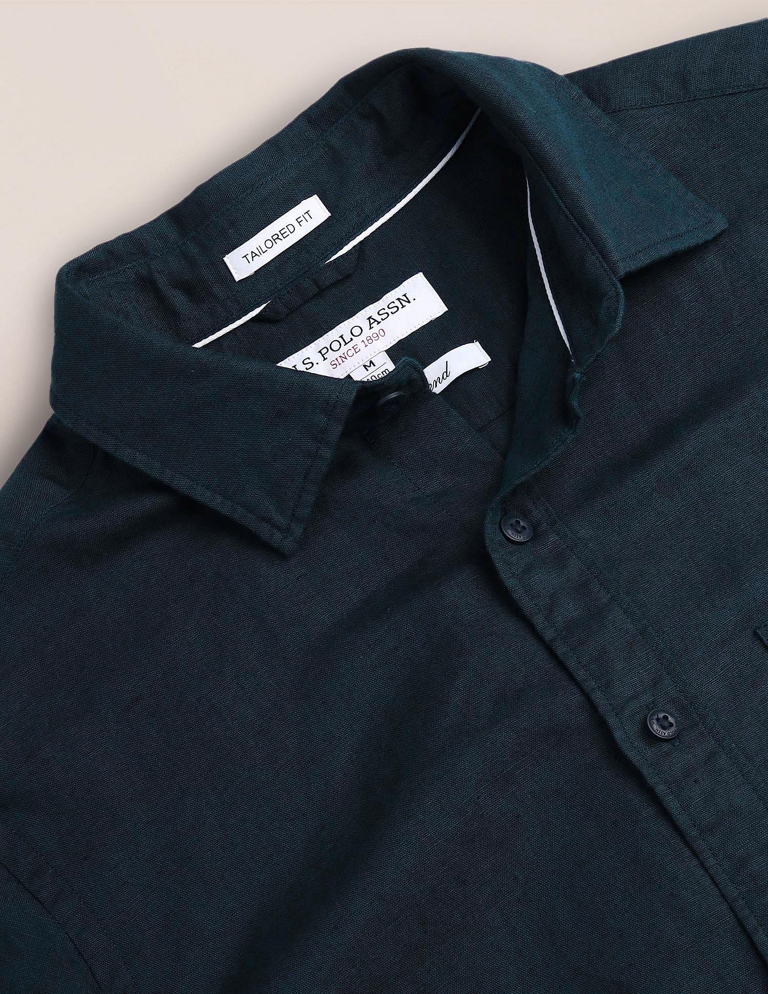 Solid Tailored Fit Shirt - Image 2