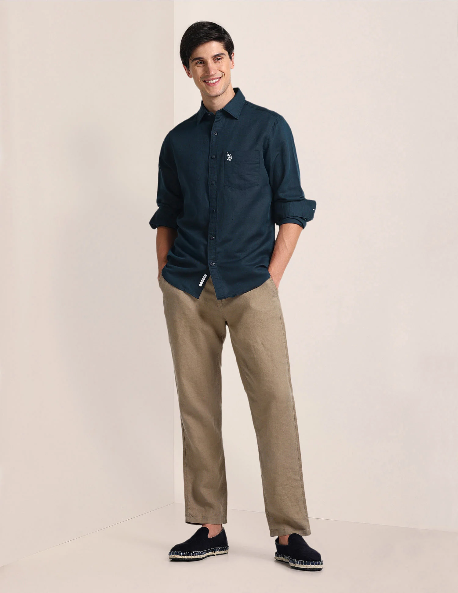 Solid Tailored Fit Shirt - Image 3
