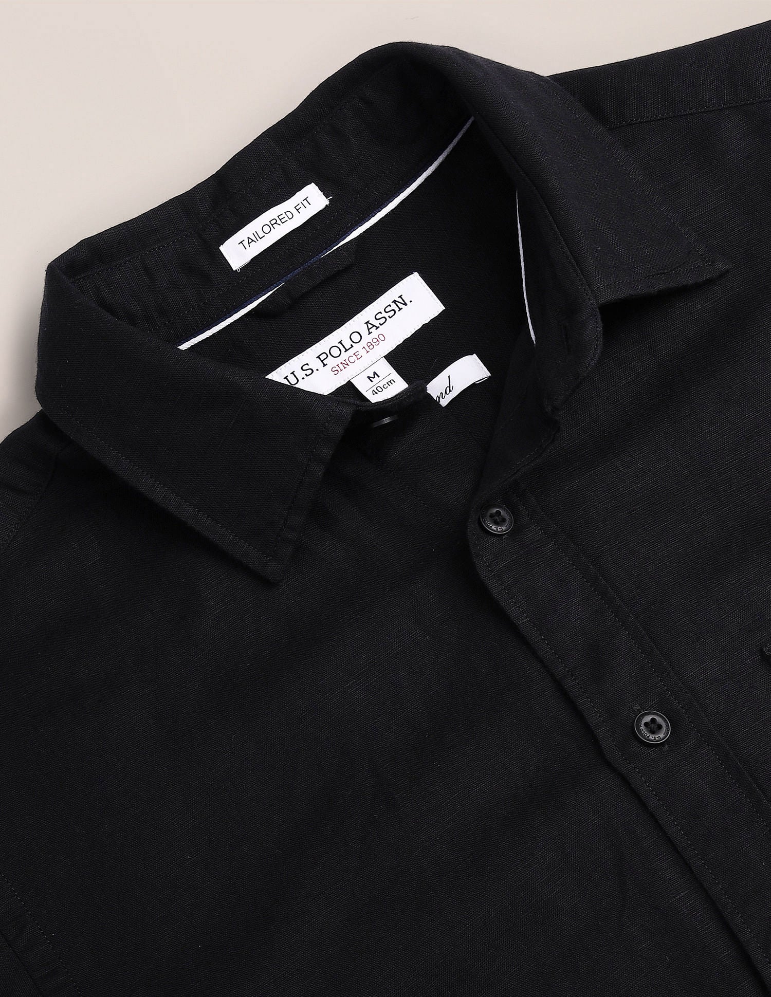 Solid Tailored Fit Shirt - Image 2