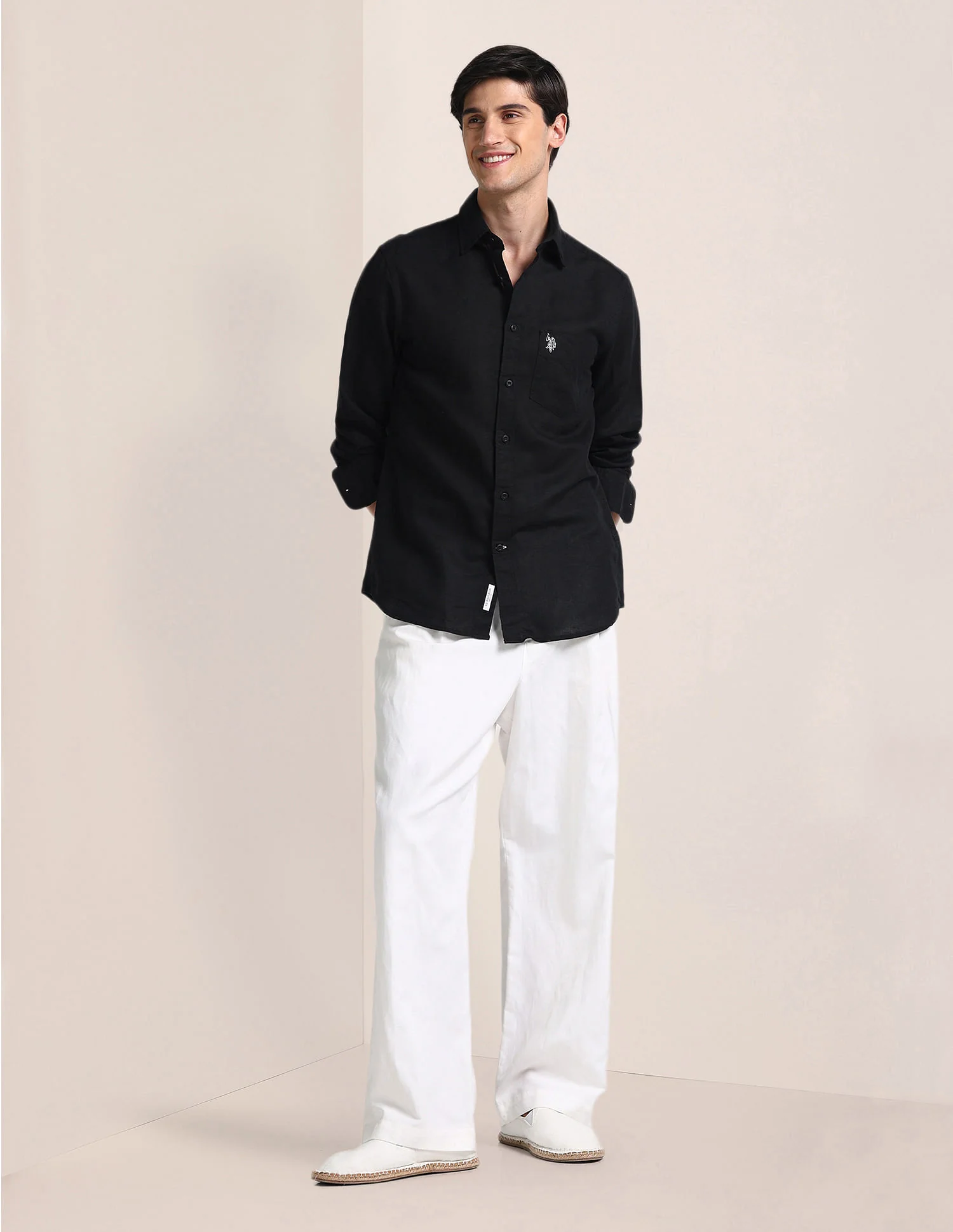 Solid Tailored Fit Shirt - Image 3