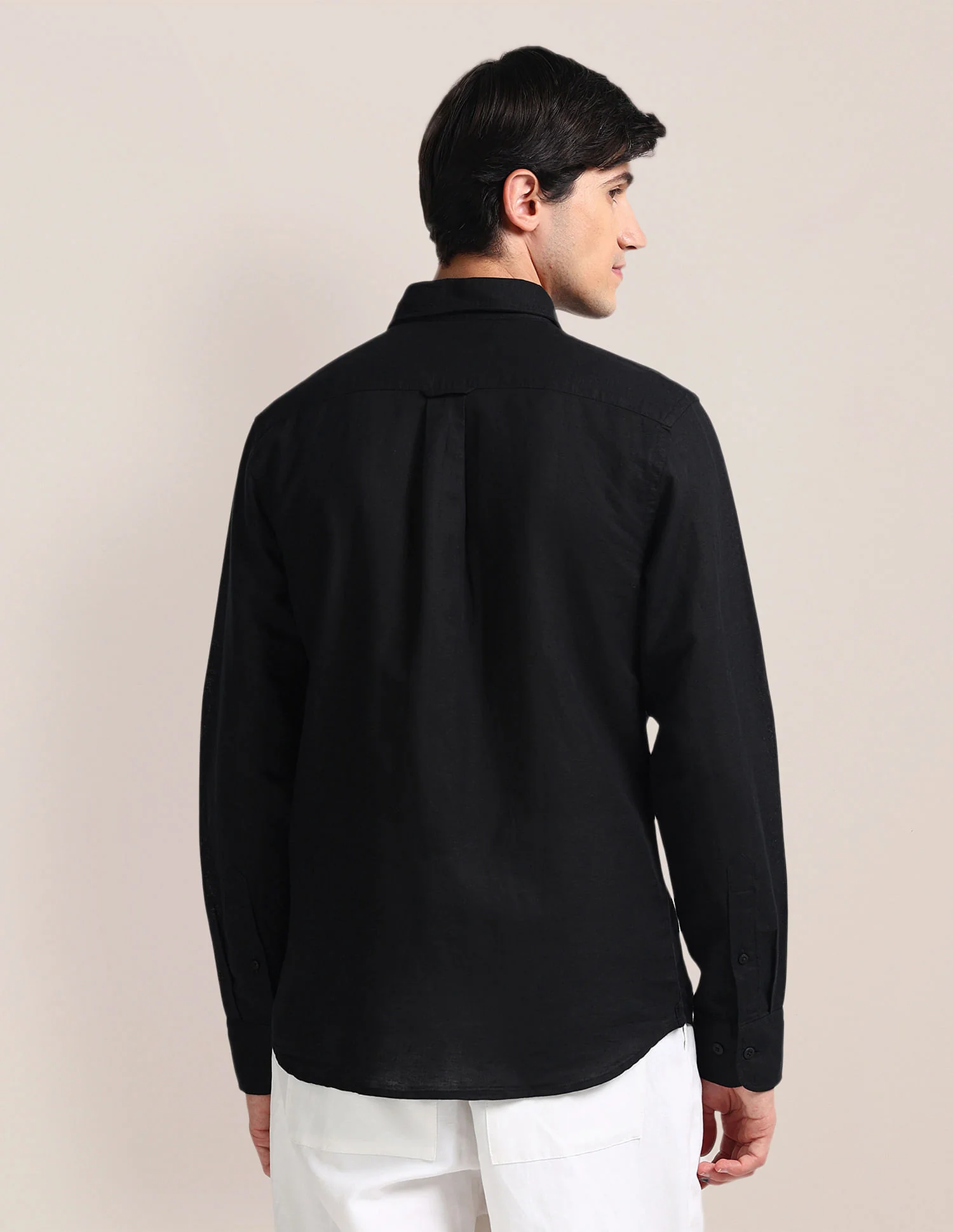 Solid Tailored Fit Shirt - Image 5