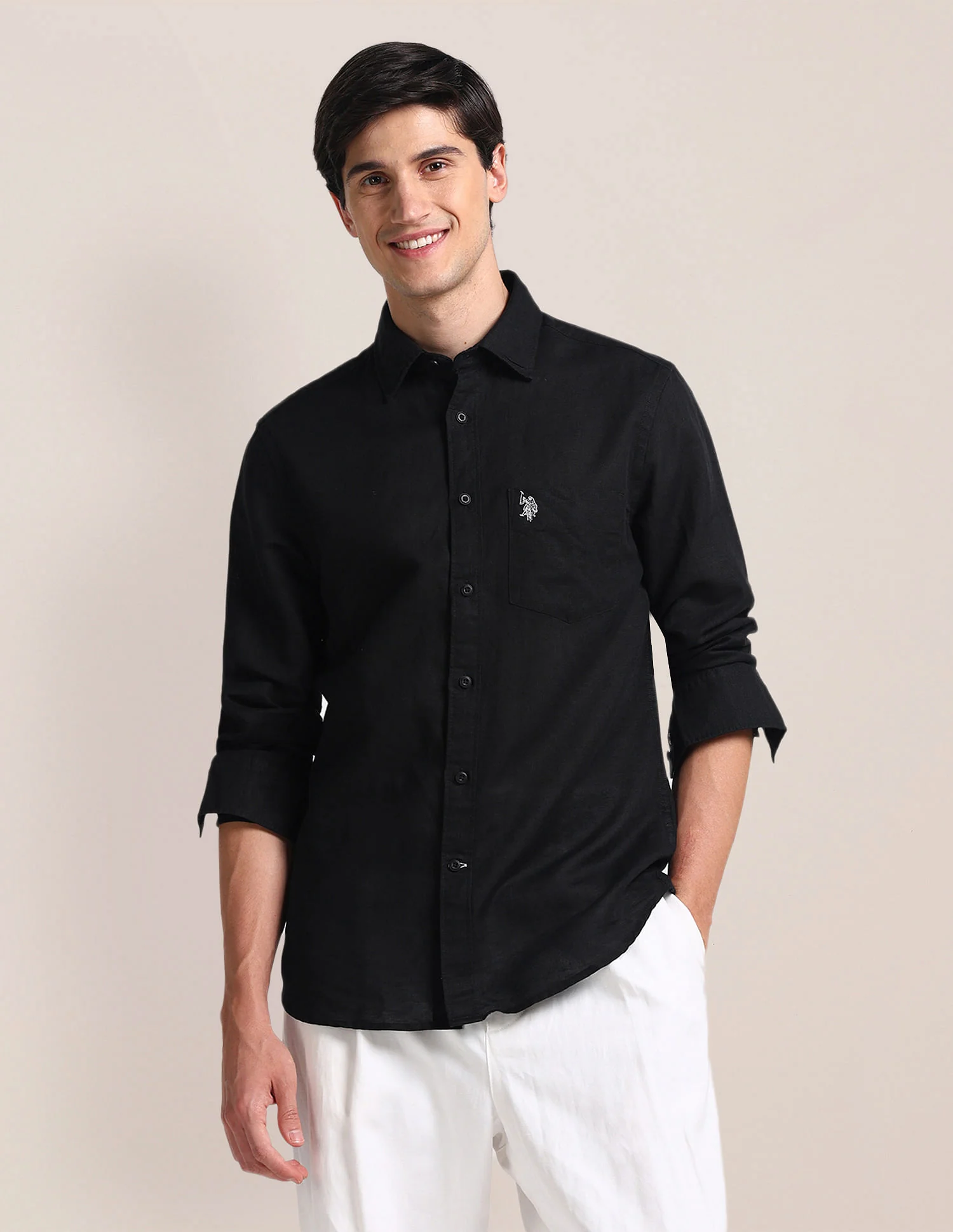 Solid Tailored Fit Shirt - Image 6
