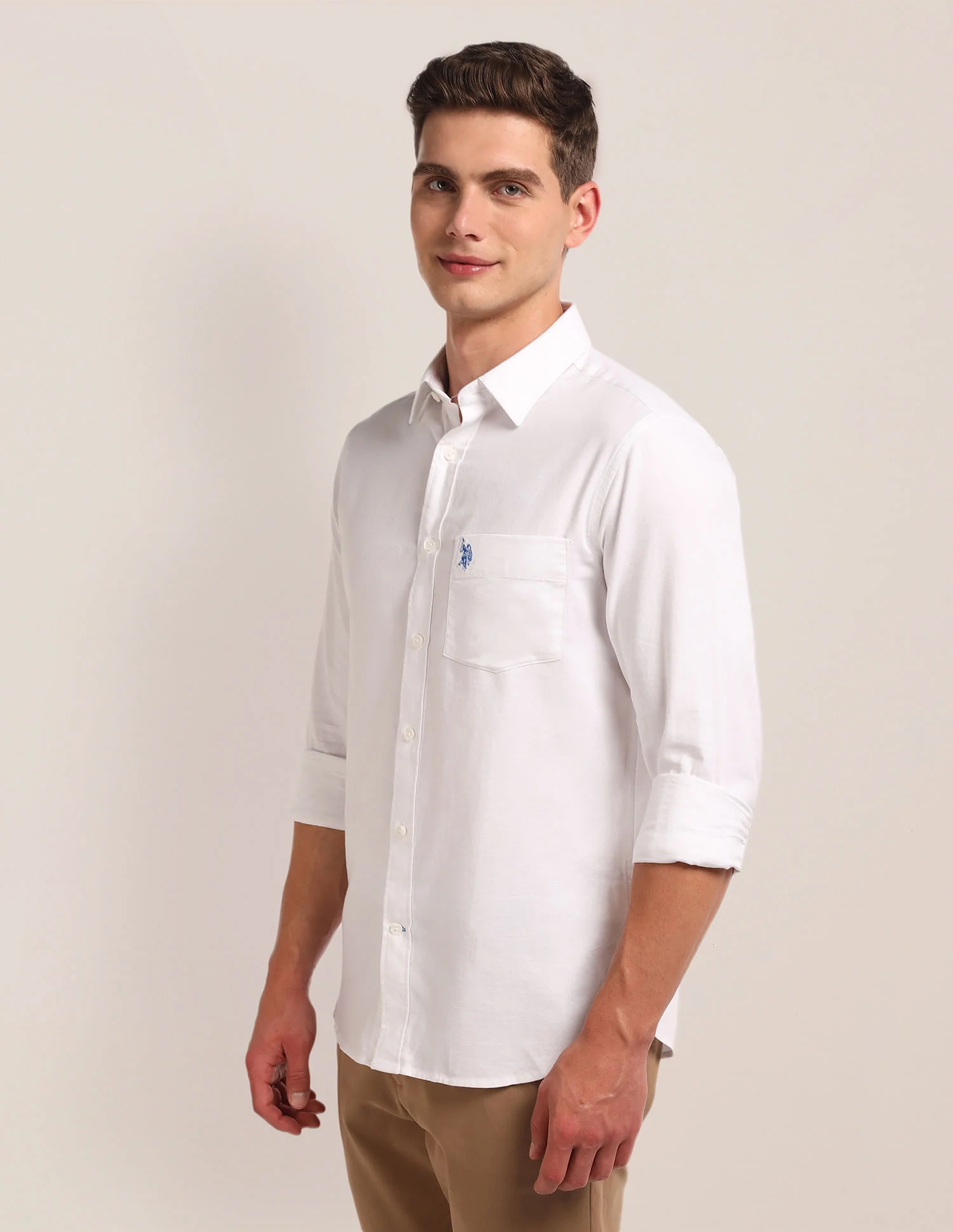 Solid Tailored Fit Shirt - Image 4