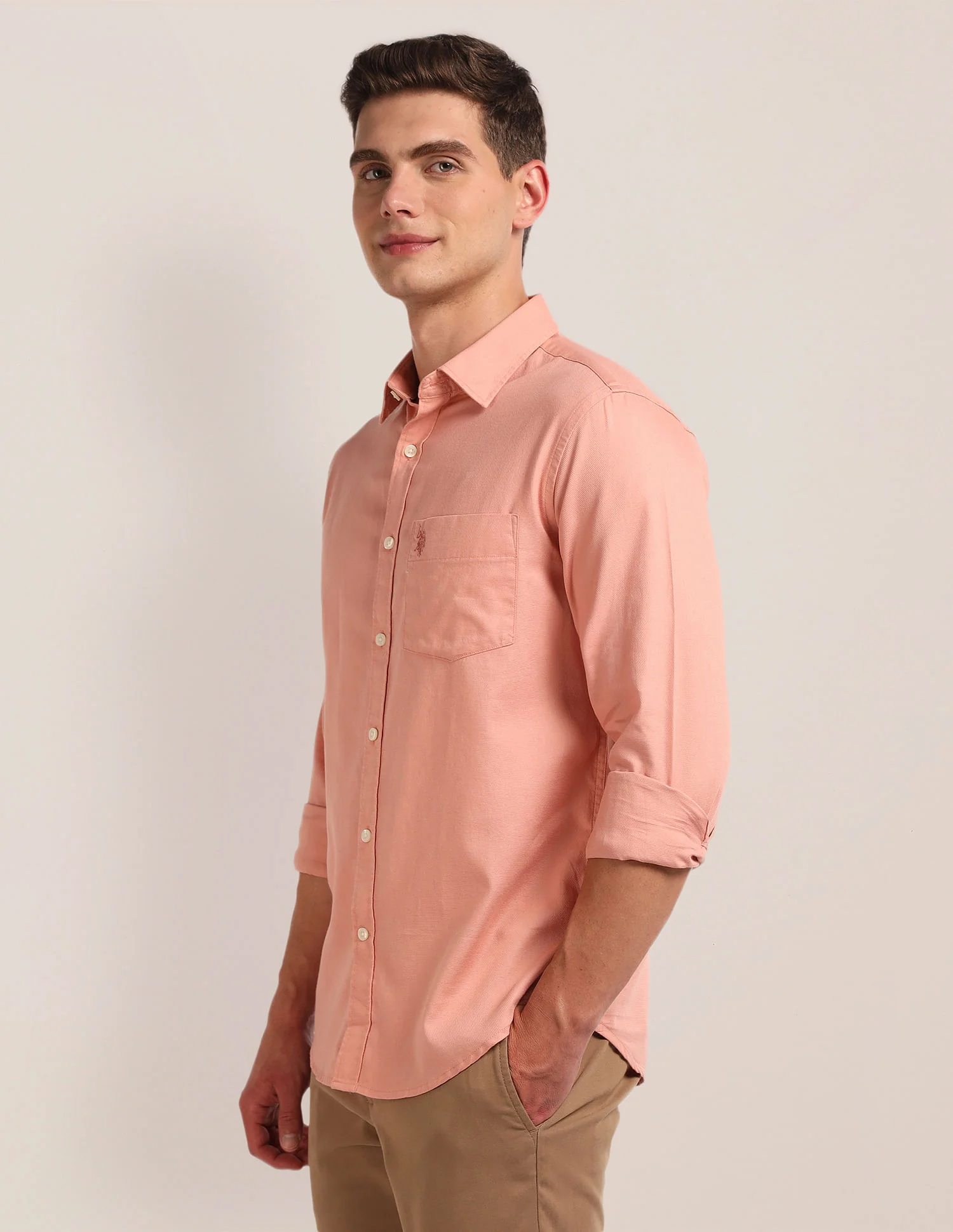 Solid Tailored Fit Shirt - Image 4