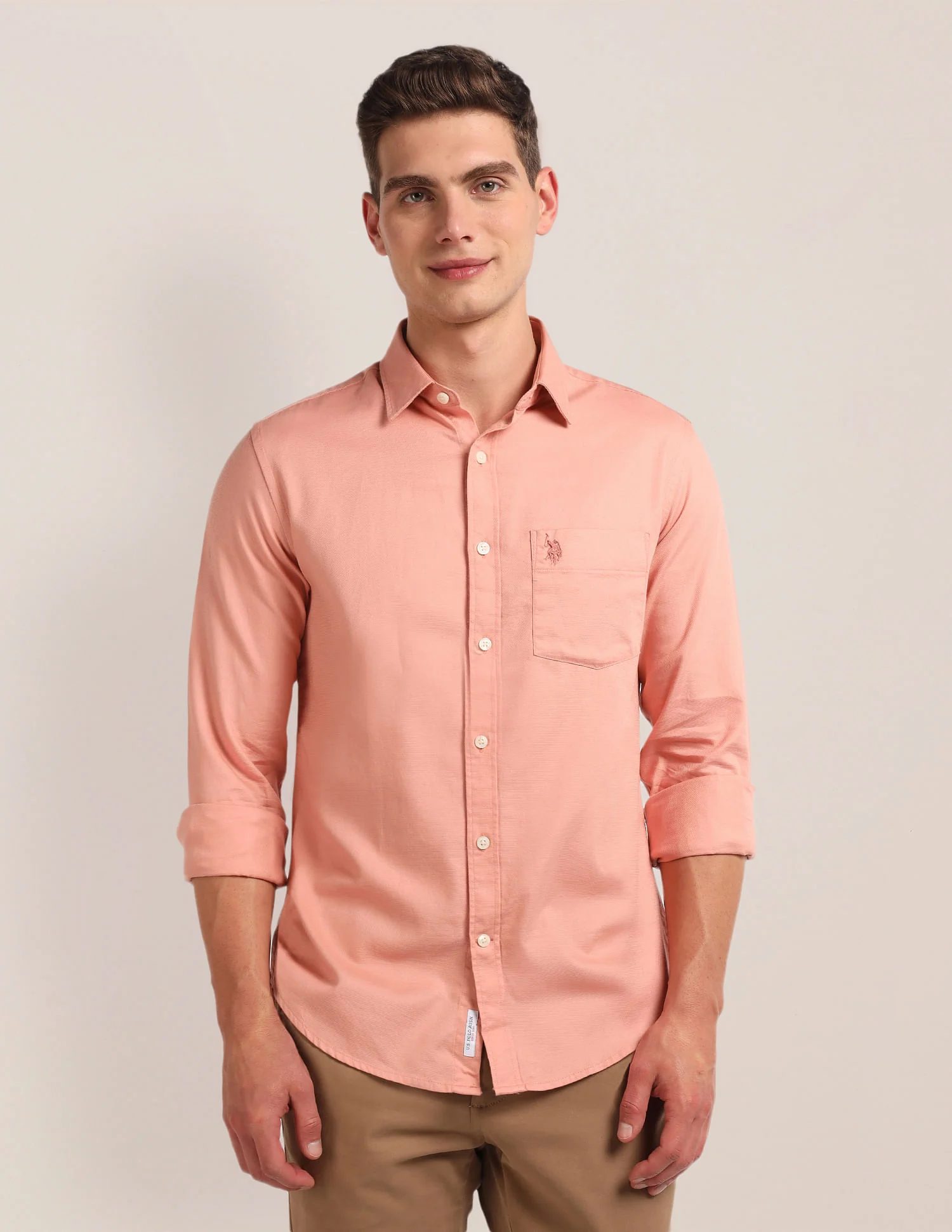 Solid Tailored Fit Shirt - Image 6