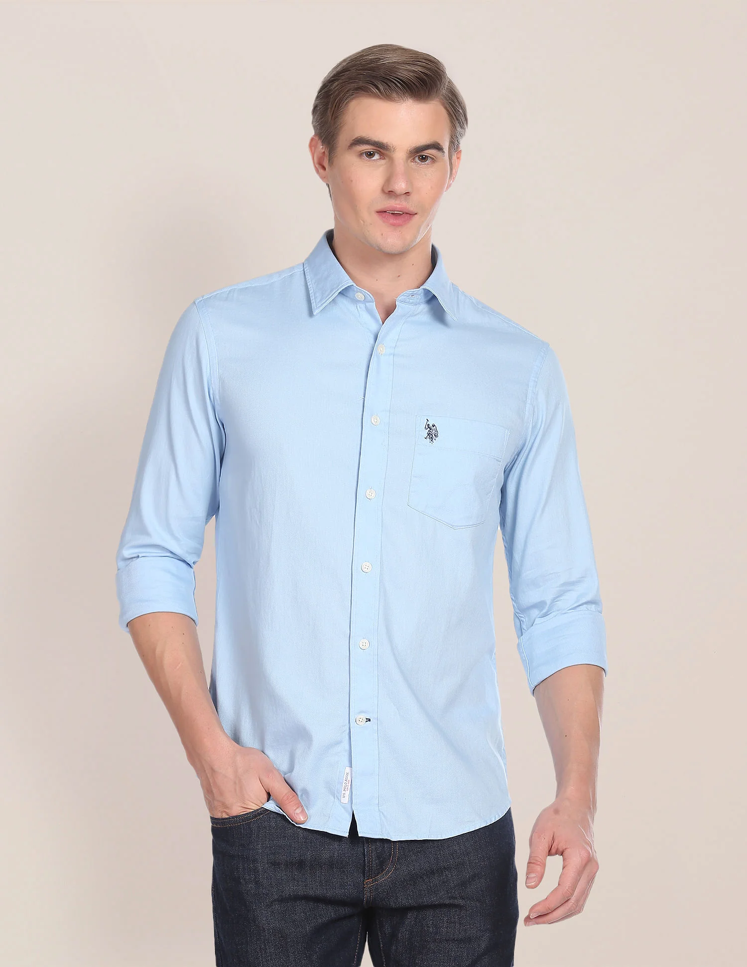 Solid Tailored Fit Shirt