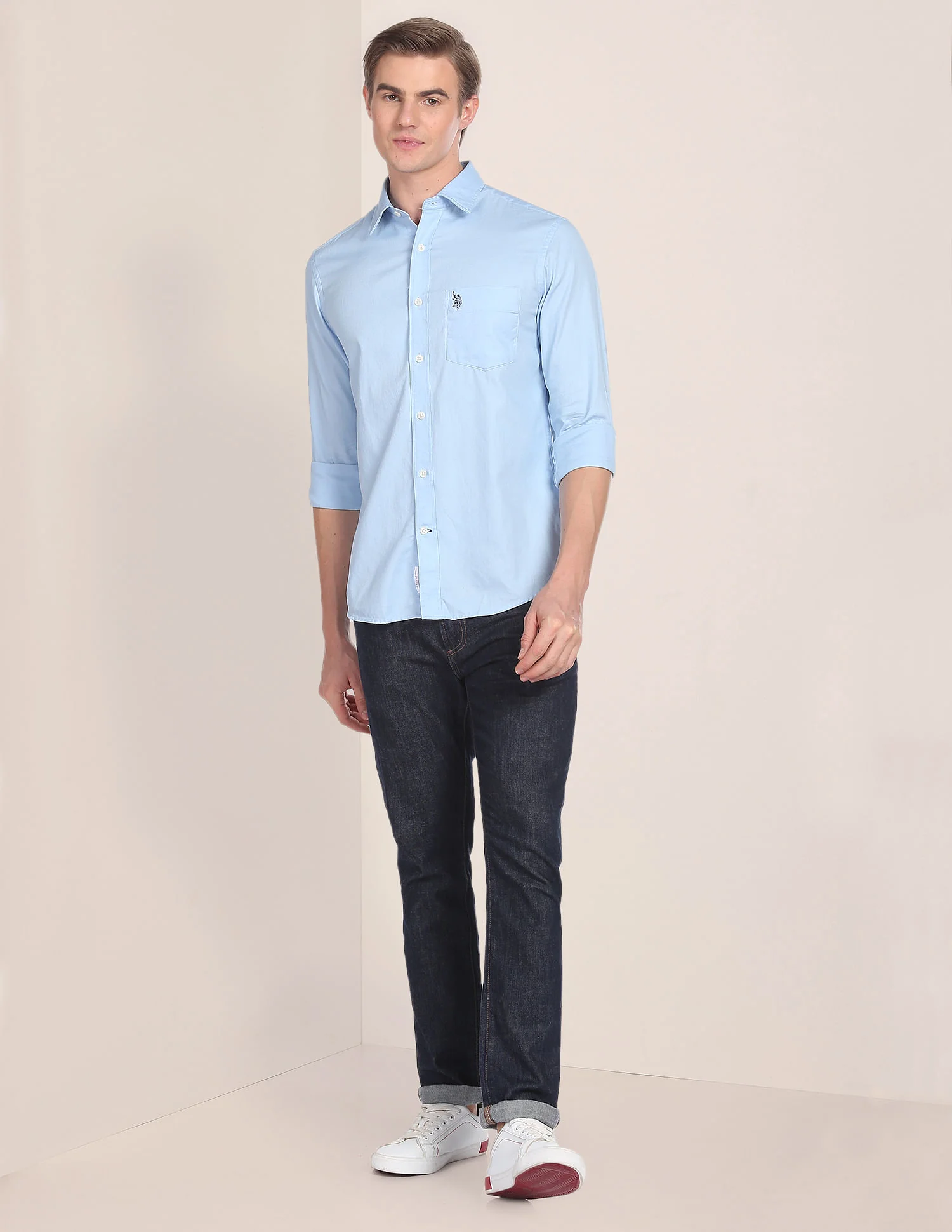 Solid Tailored Fit Shirt - Image 3