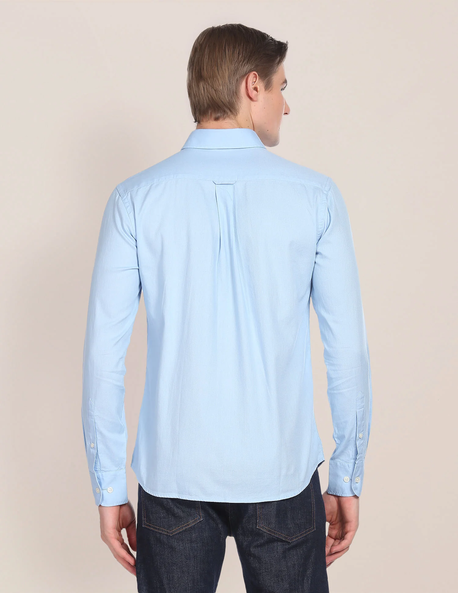 Solid Tailored Fit Shirt - Image 5