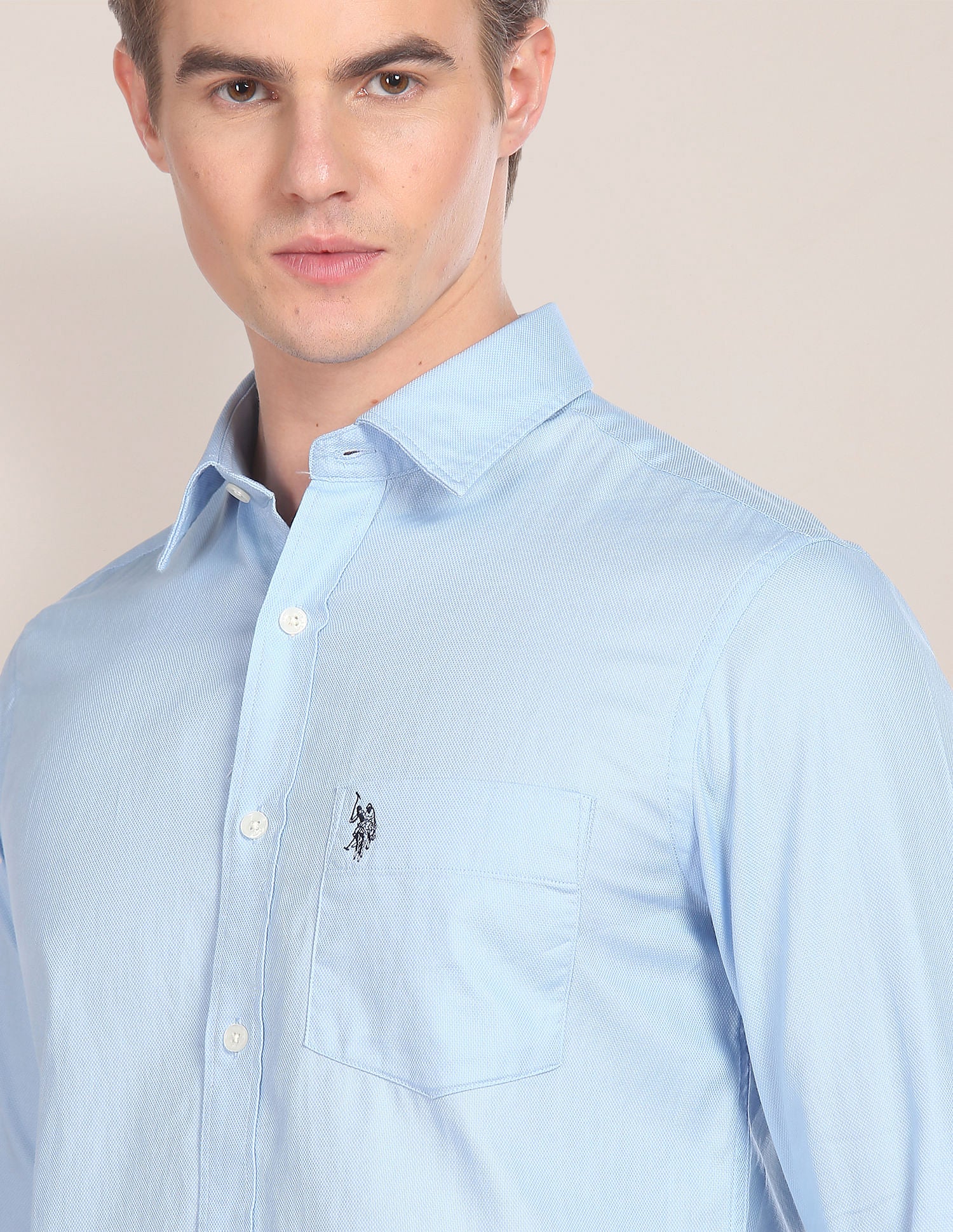 Solid Tailored Fit Shirt - Image 6