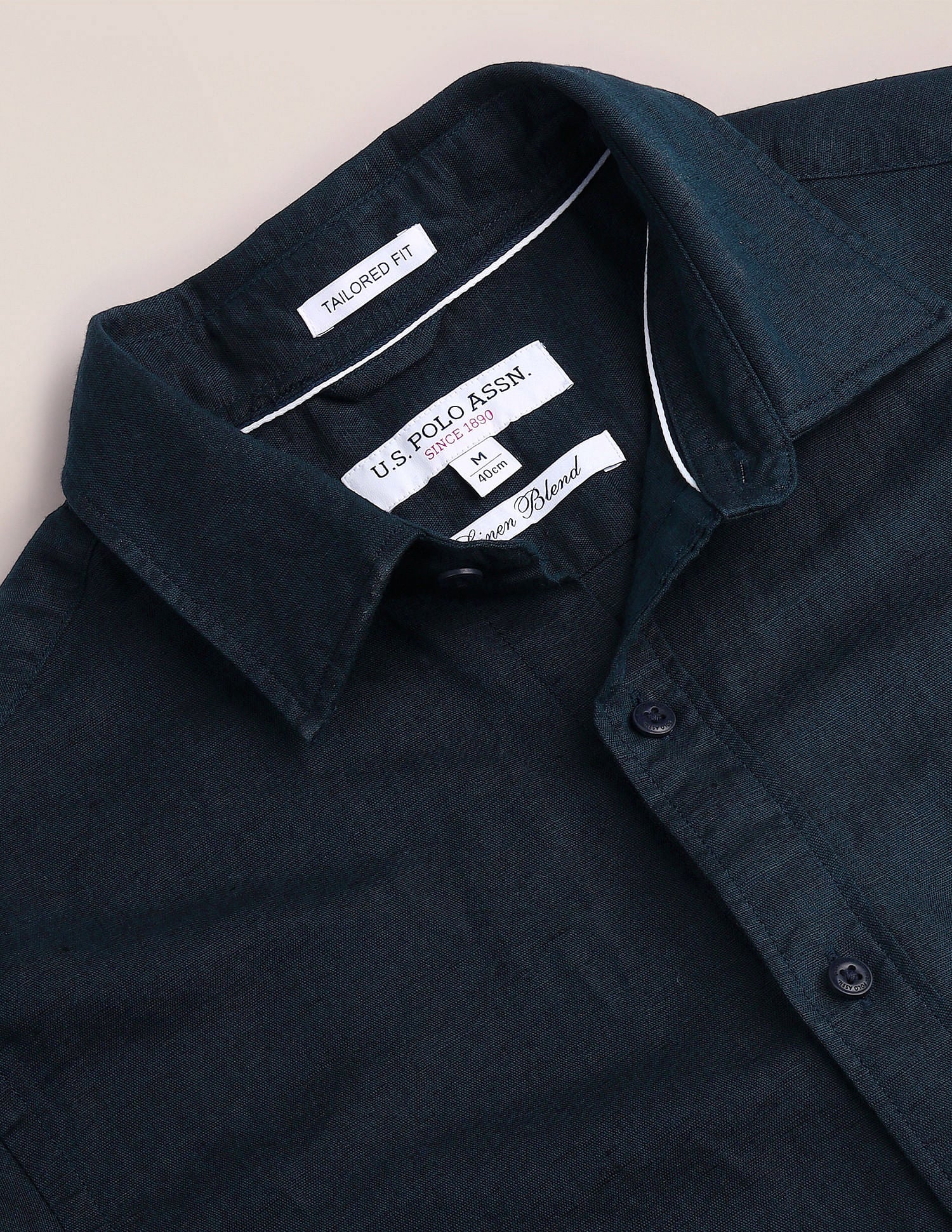 Solid Tailored Fit Shirt - Image 2