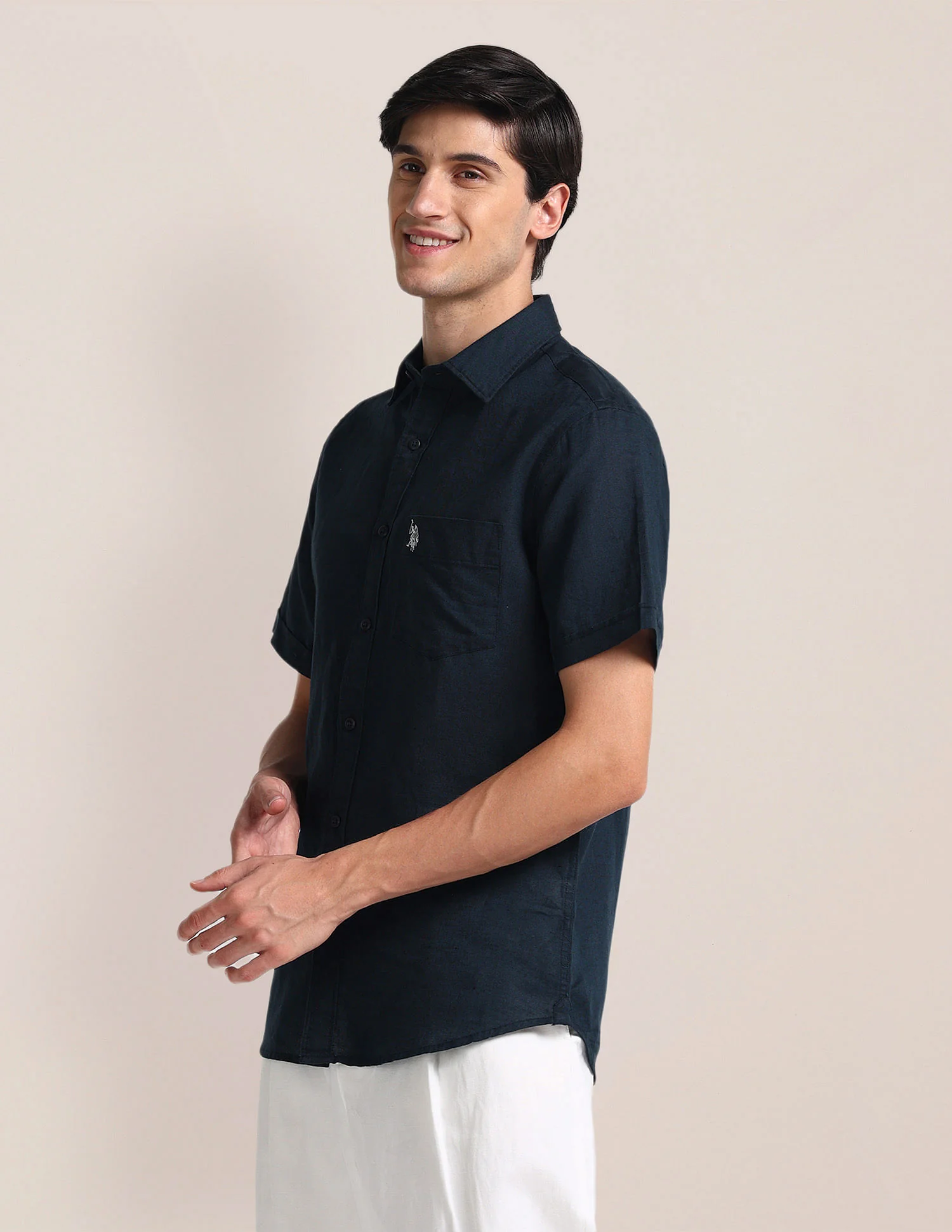 Solid Tailored Fit Shirt - Image 4