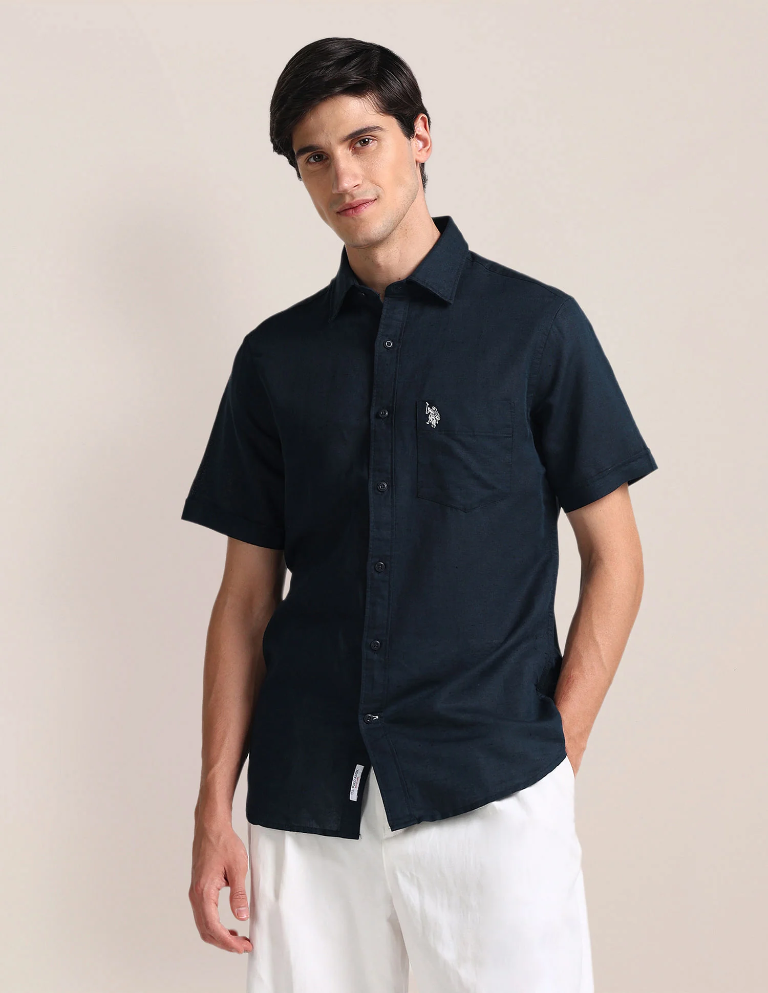 Solid Tailored Fit Shirt - Image 6