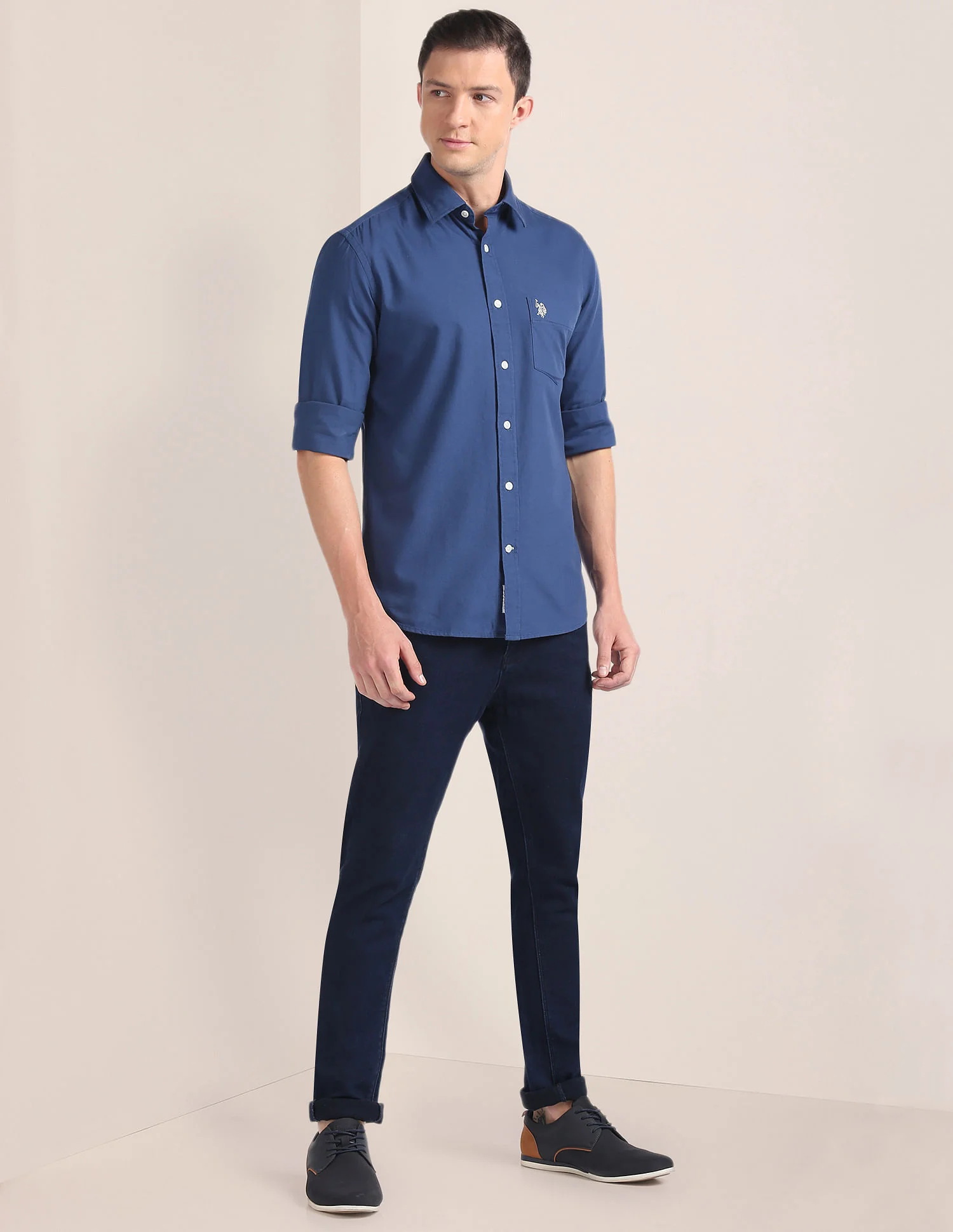 Solid Tailored Regular Fit Shirt - Image 3
