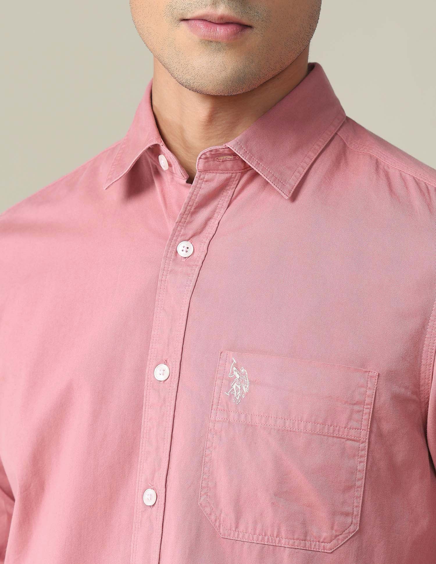Solid Twill Convertible Sleeve Casual Shirt - Image 7