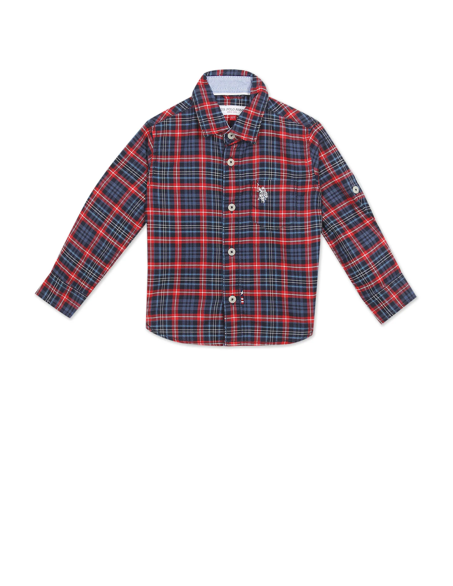 Spread Collar Check Shirt