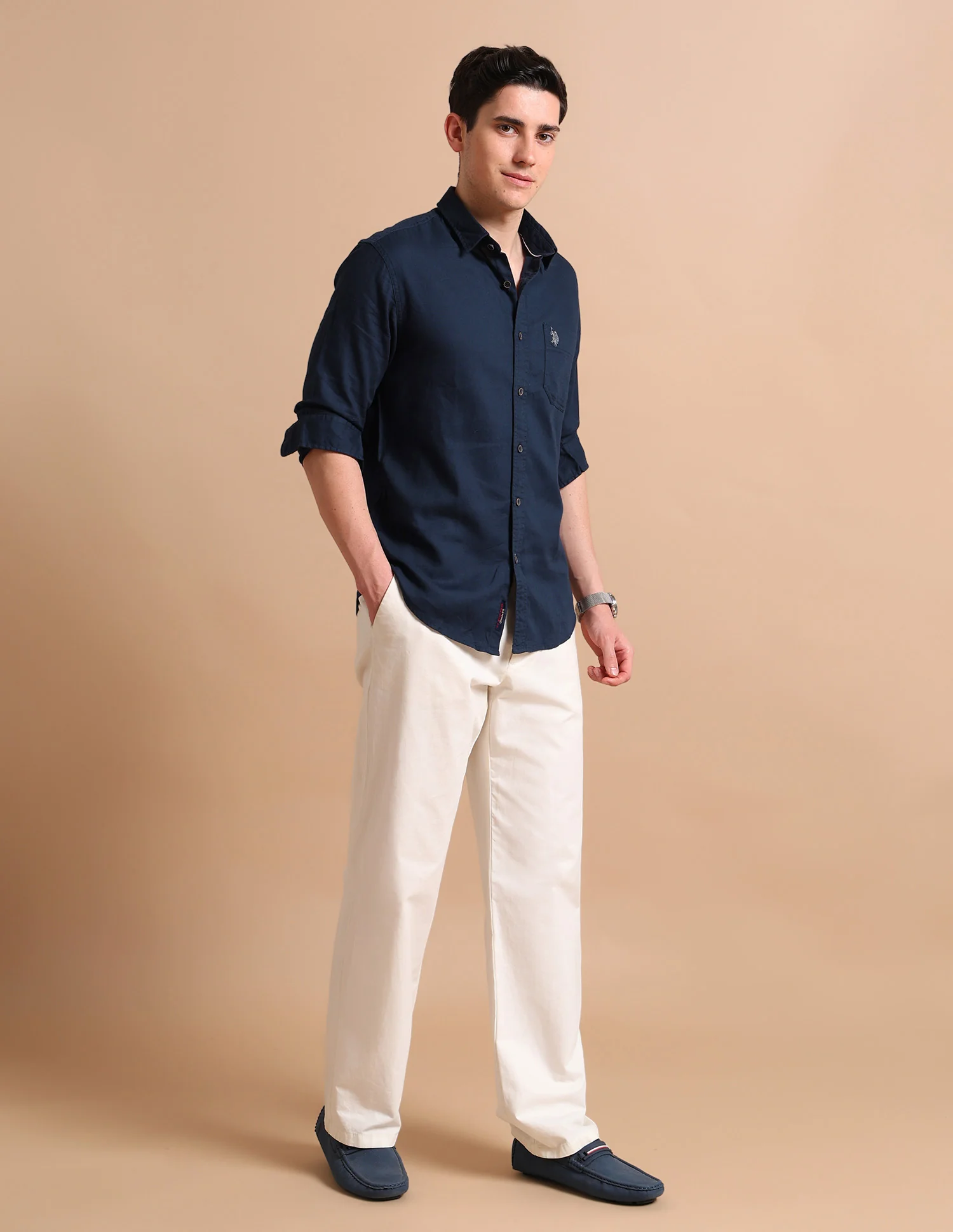 Spread Collar Dobby Formal Shirt - Image 3