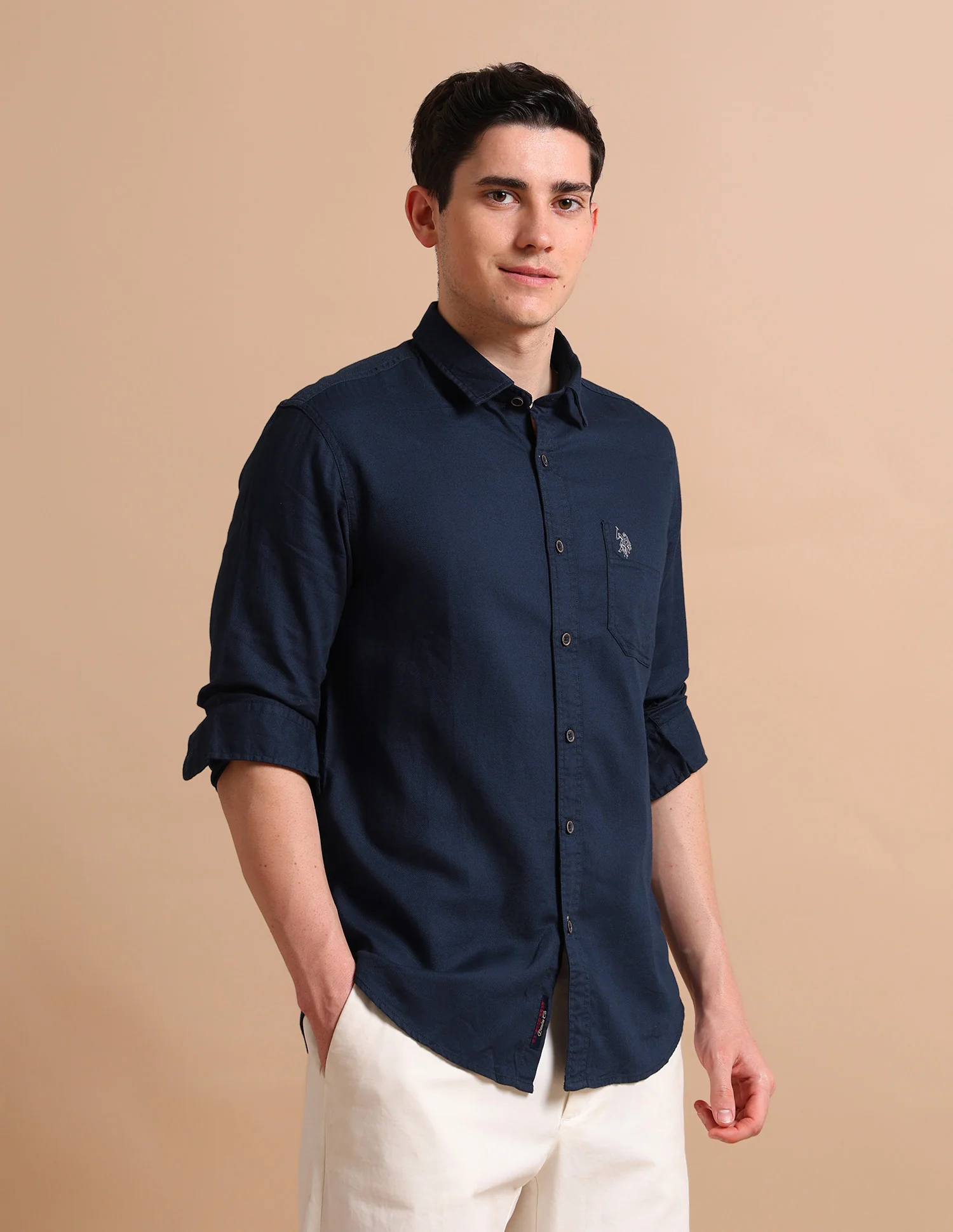 Spread Collar Dobby Formal Shirt - Image 4