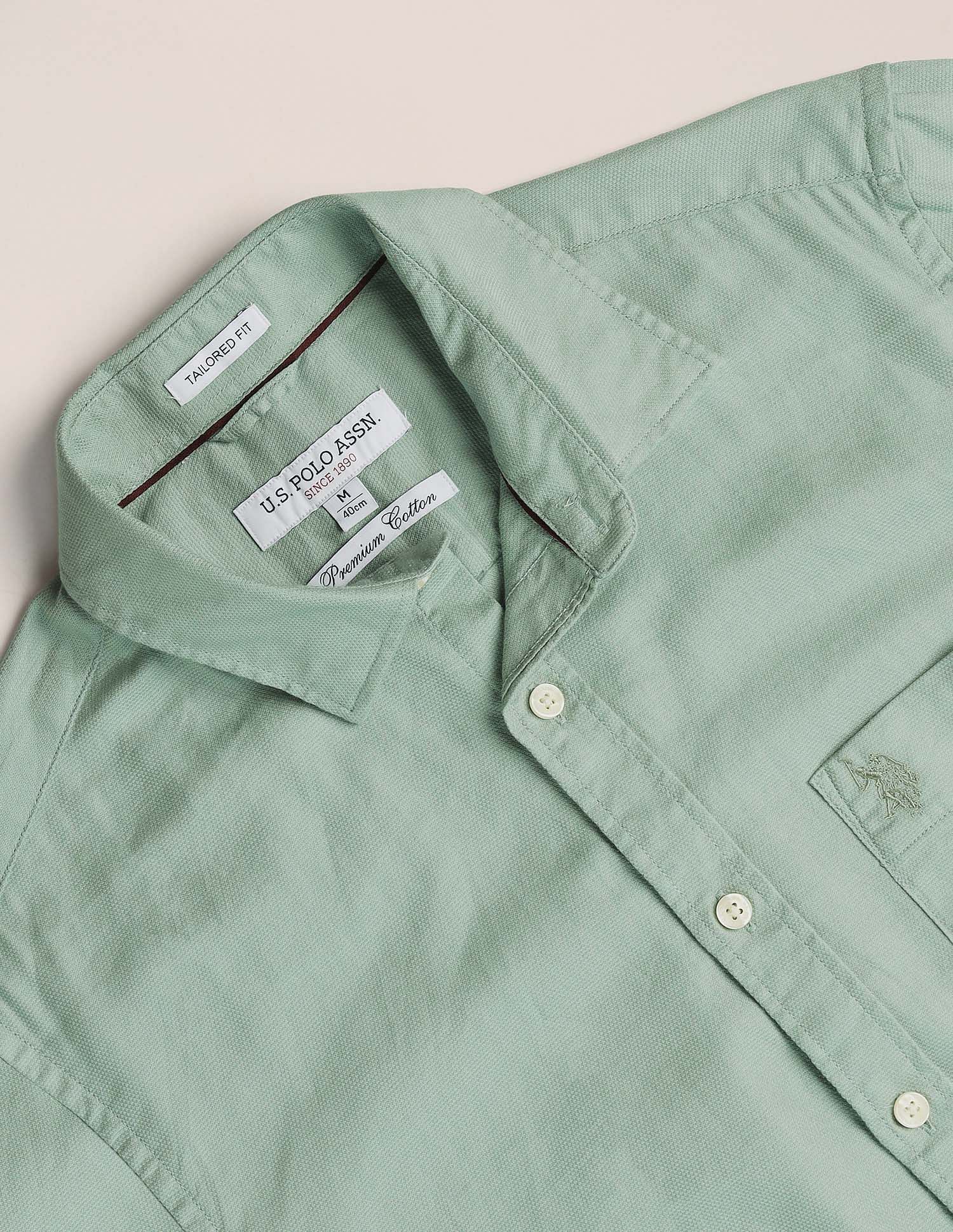 Spread Collar Dobby Shirt - Image 2