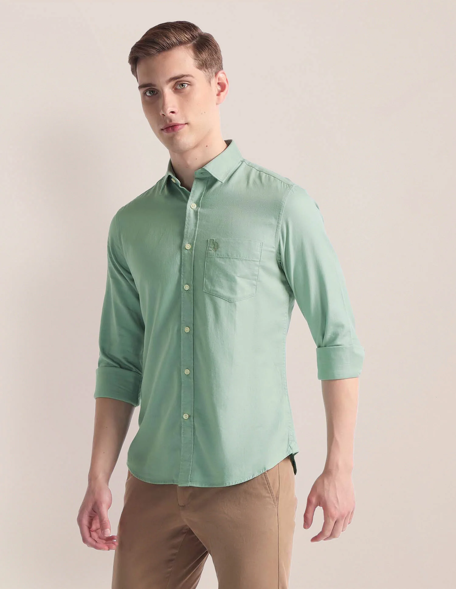 Spread Collar Dobby Shirt - Image 4
