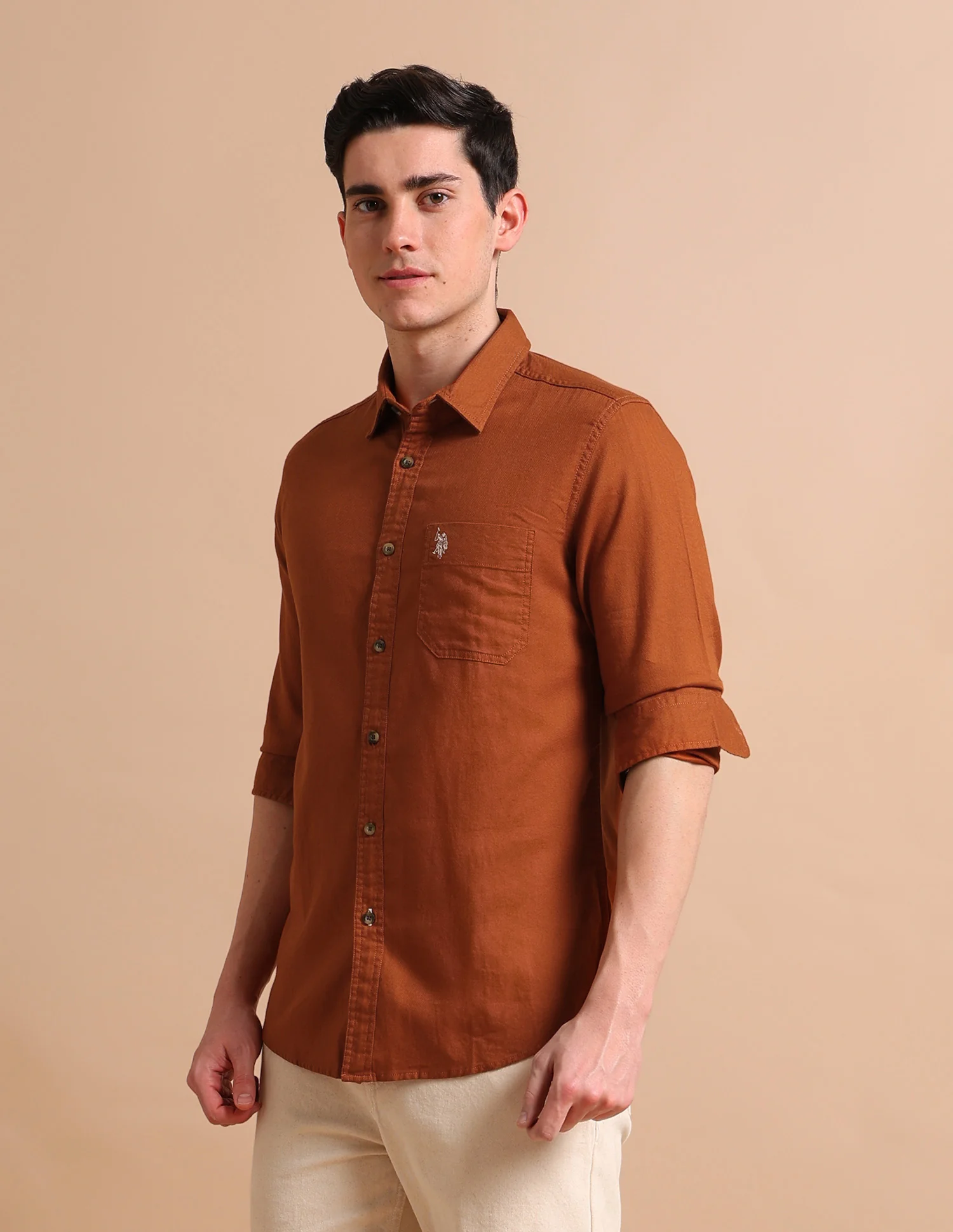 Spread Collar Dobby Shirt - Image 4