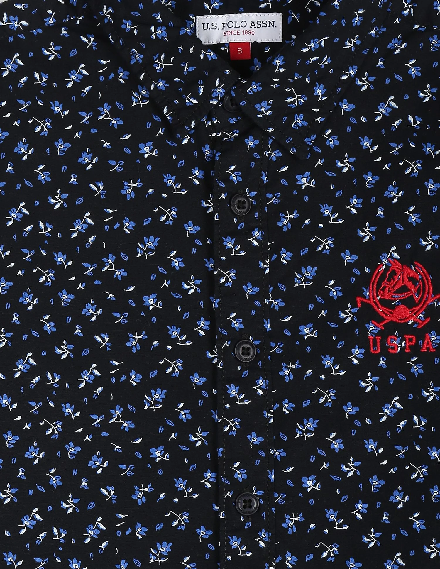 Spread Collar Floral Print Cotton Shirt - Image 3