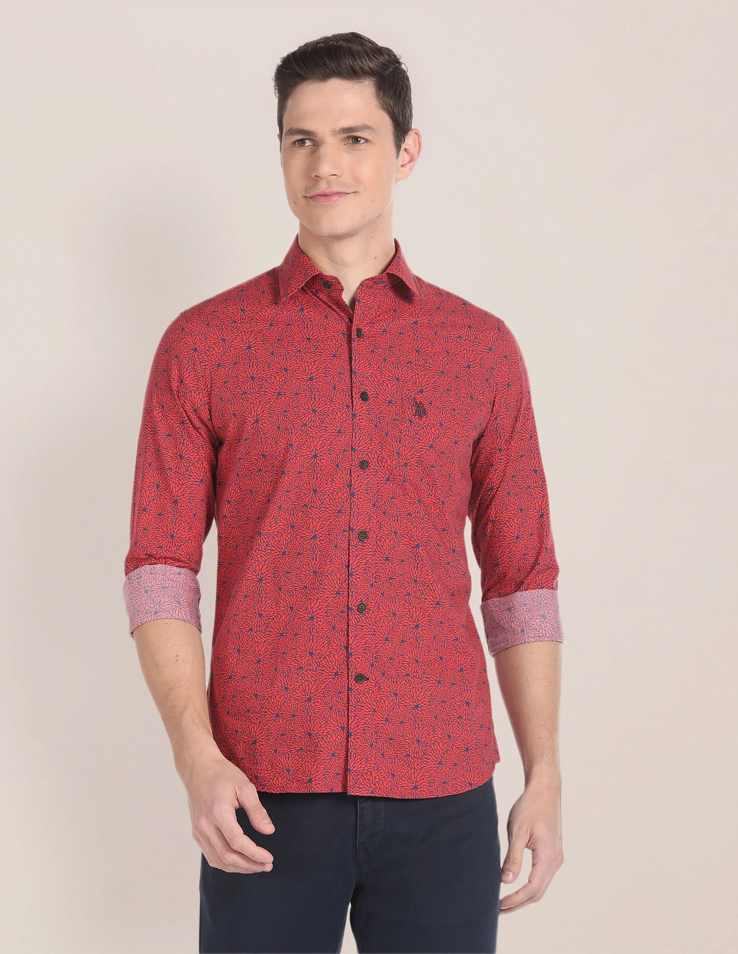 Spread Collar Graphic Print Shirt - Image 6