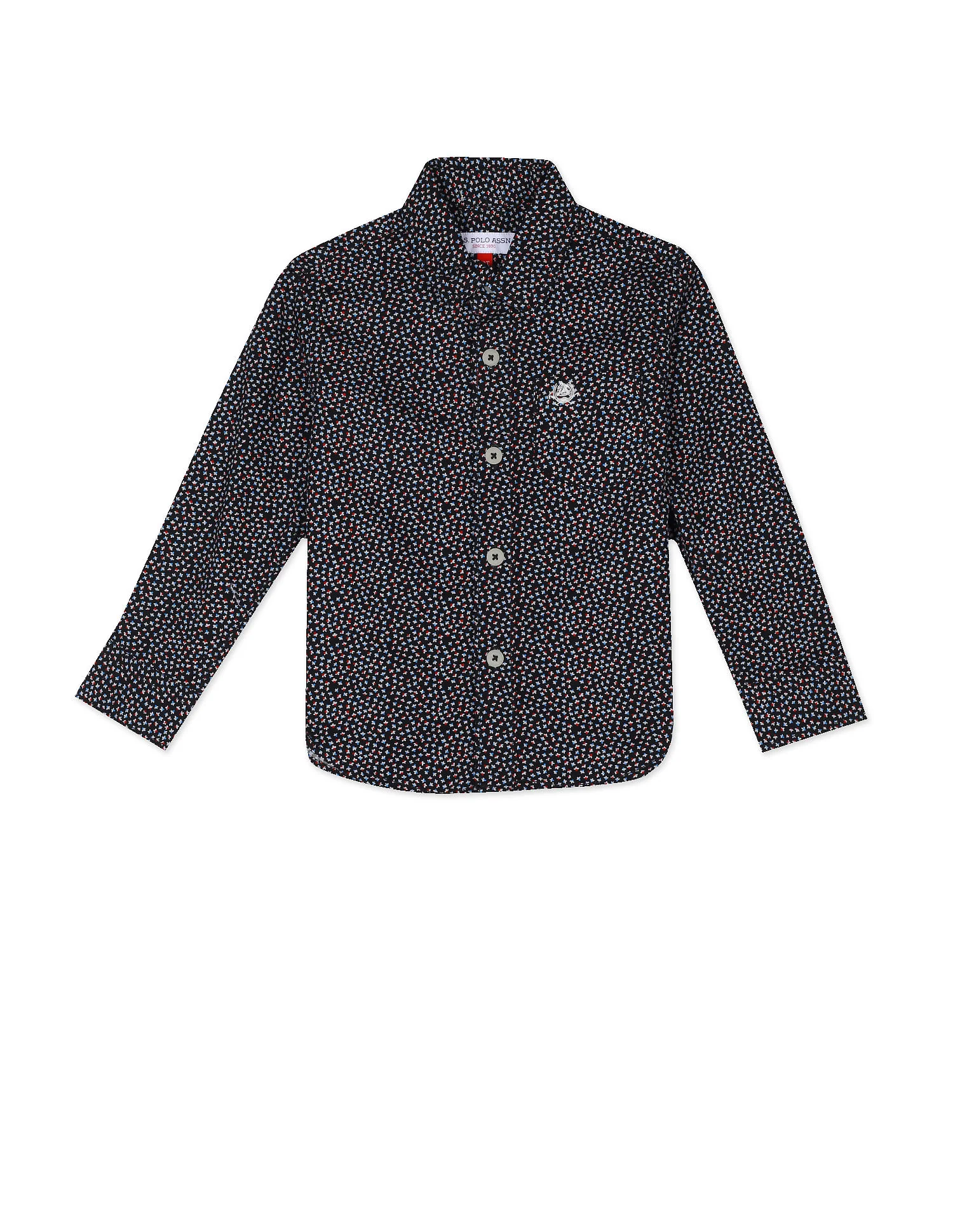 Spread Collar Printed Shirt