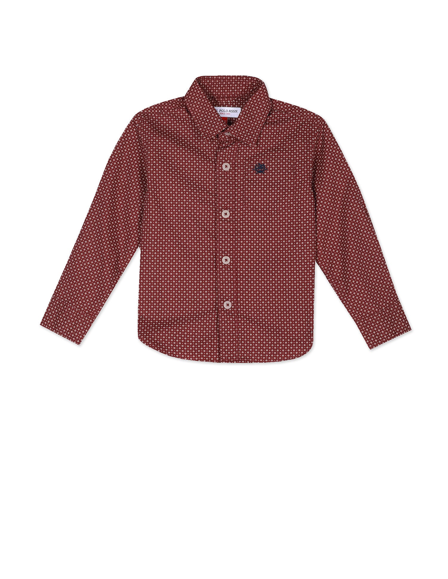 Spread Collar Printed Shirt