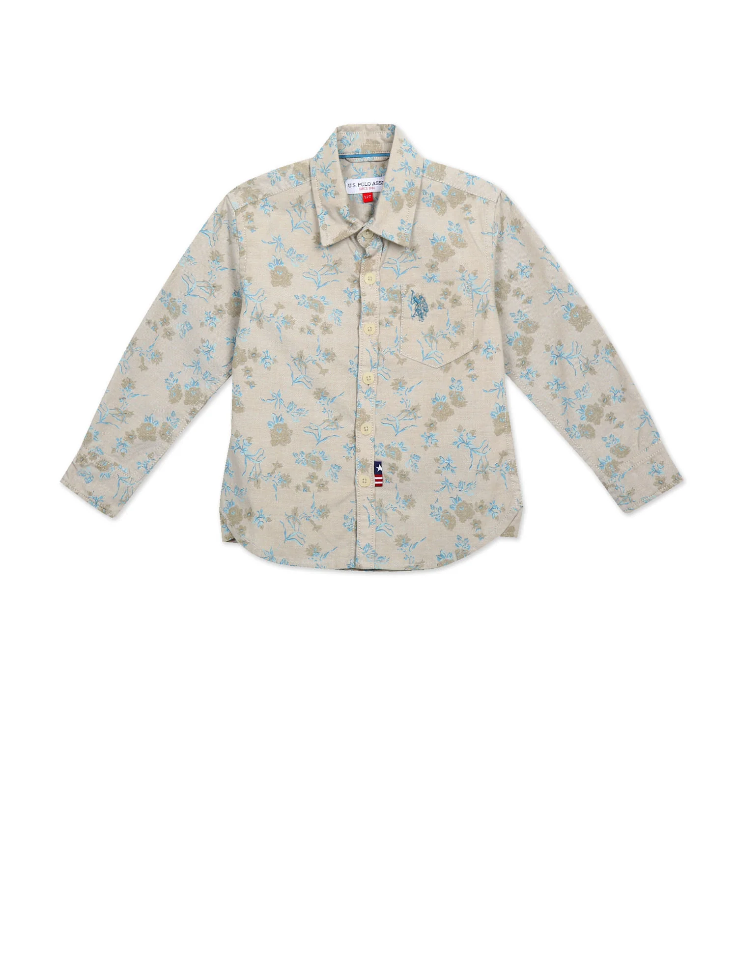 Spread Collar Printed Shirt