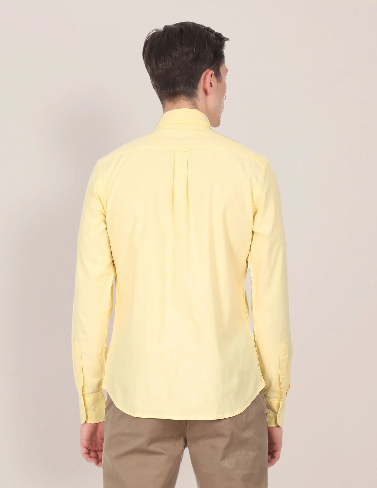 Spread Collar Solid Casual Shirt - Image 4