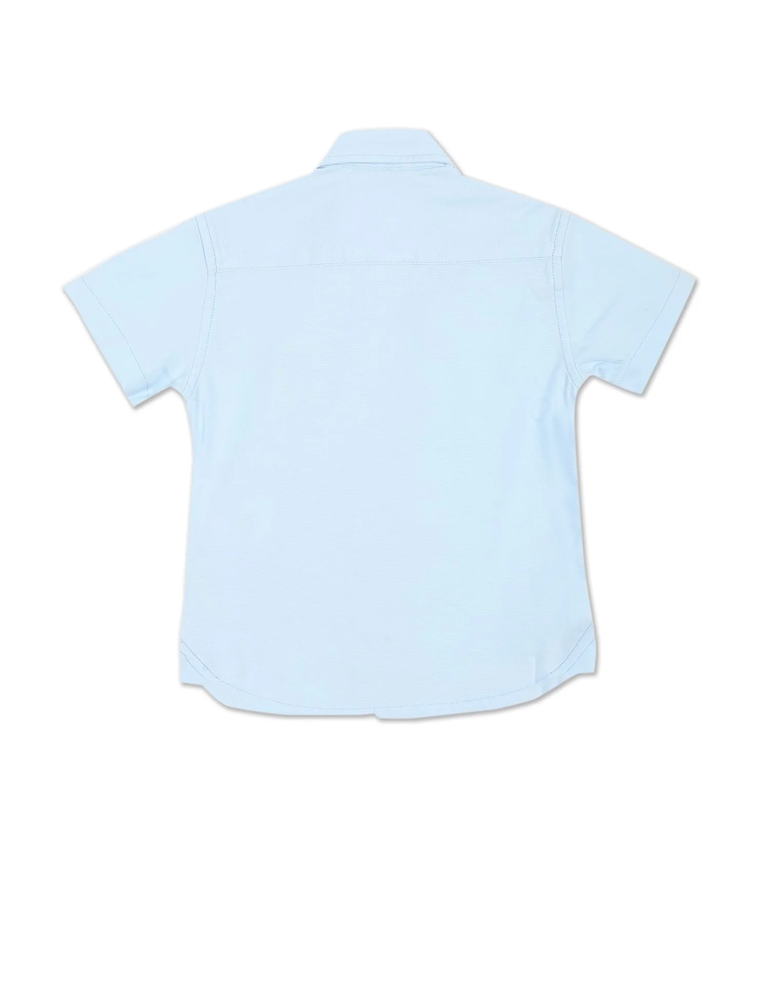 Spread Collar Solid Casual Shirt - Image 2