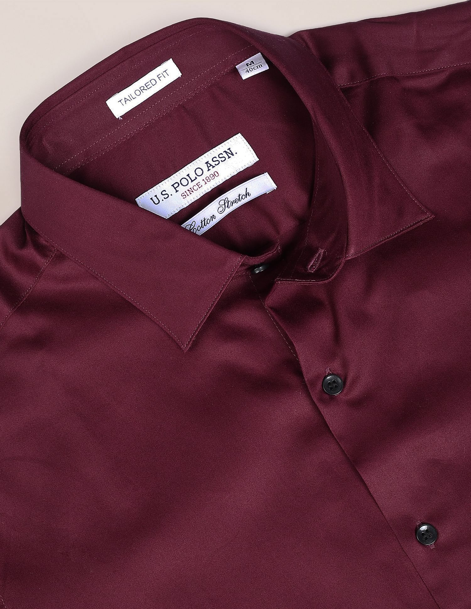Spread Collar Solid Casual Shirt - Image 2