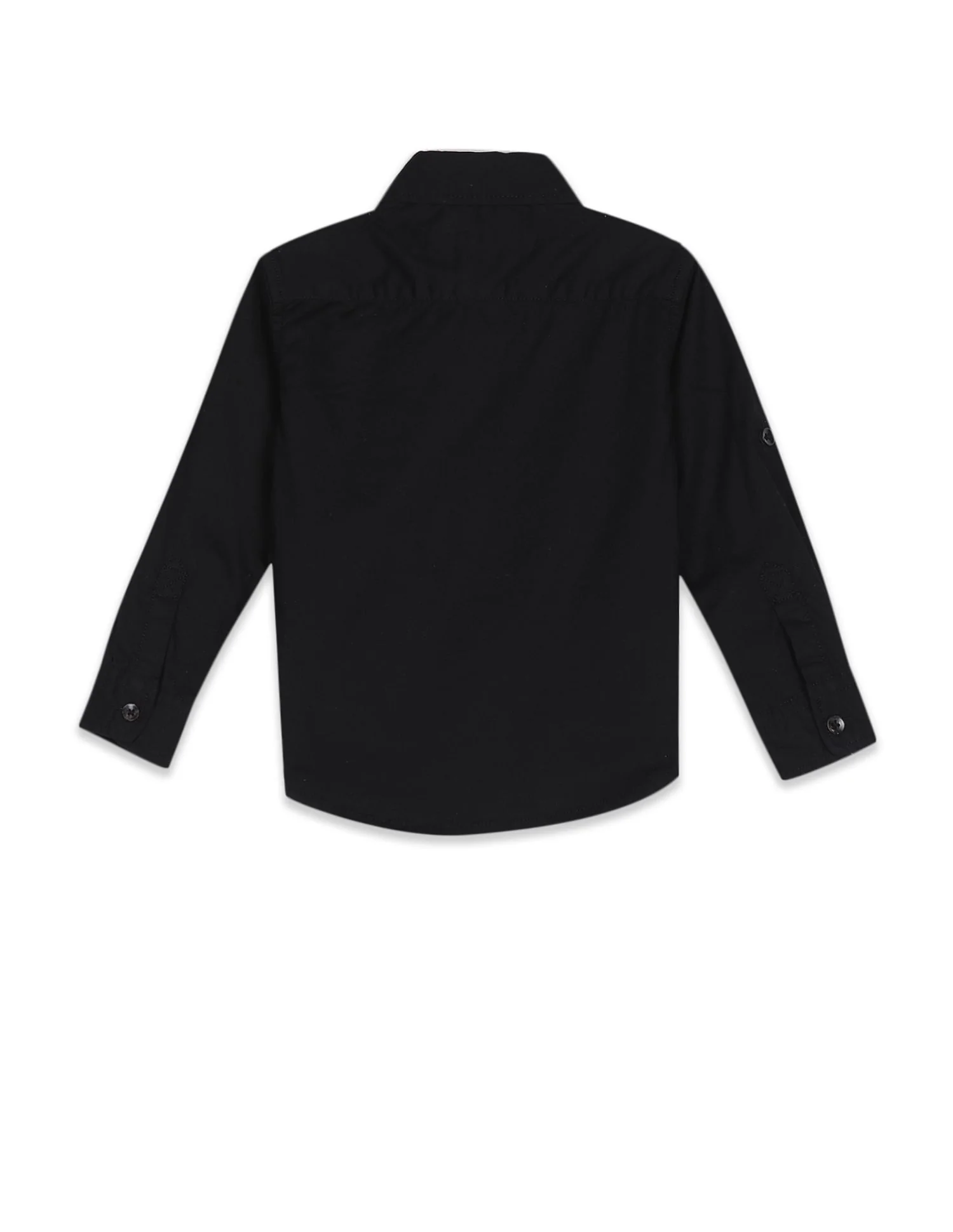 Spread Collar Solid Casual Shirt - Image 2