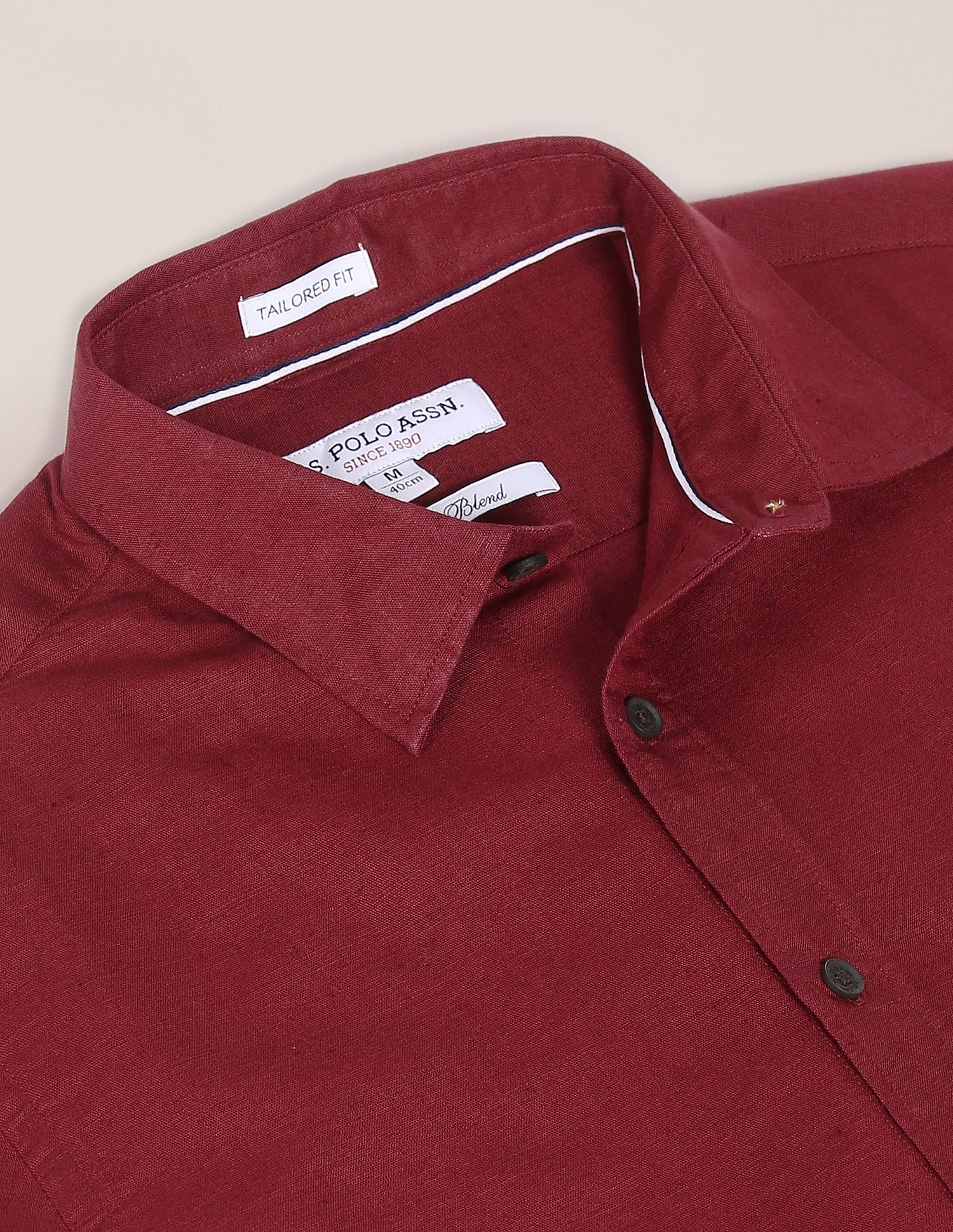 Spread Collar Solid Shirt - Image 2