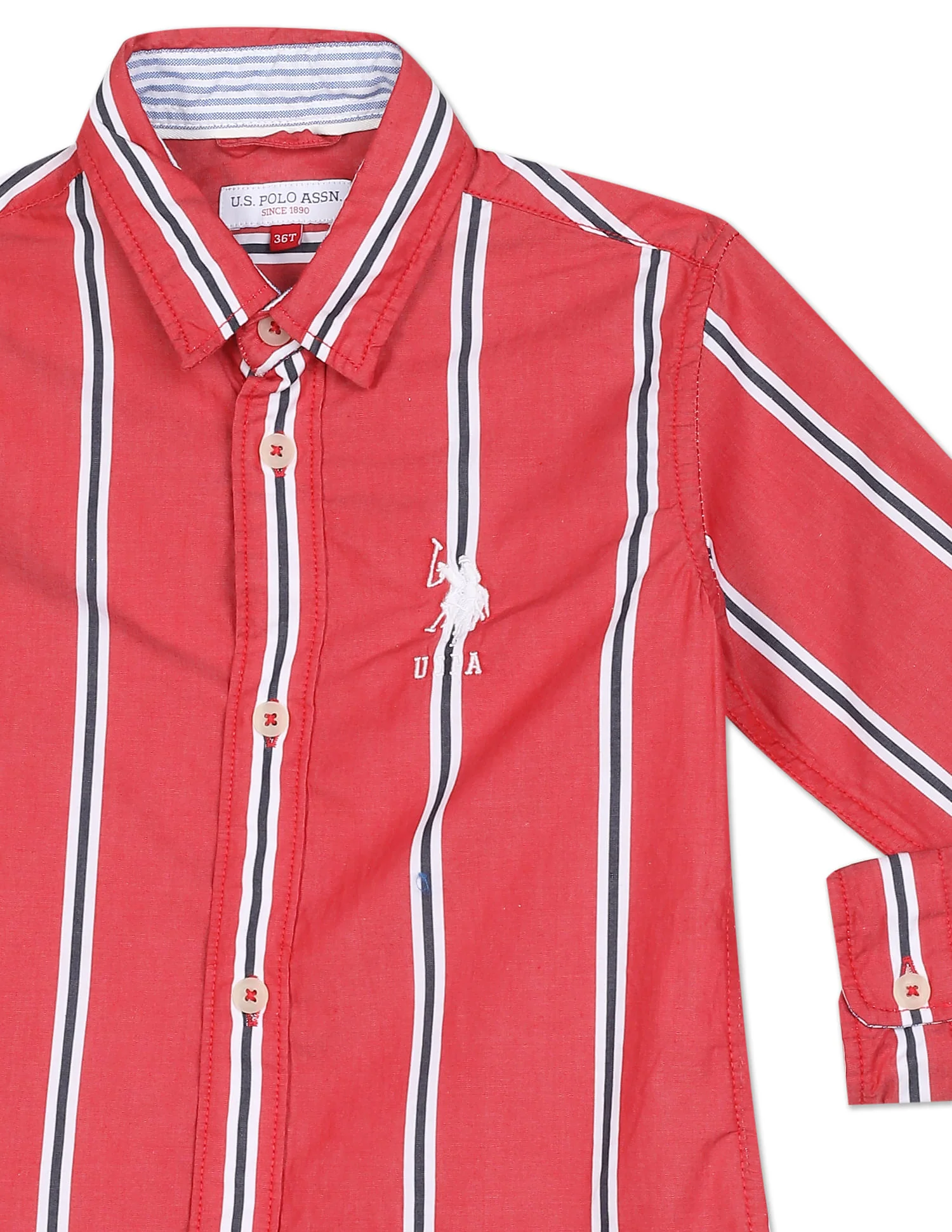Spread Collar Striped Shirt - Image 4