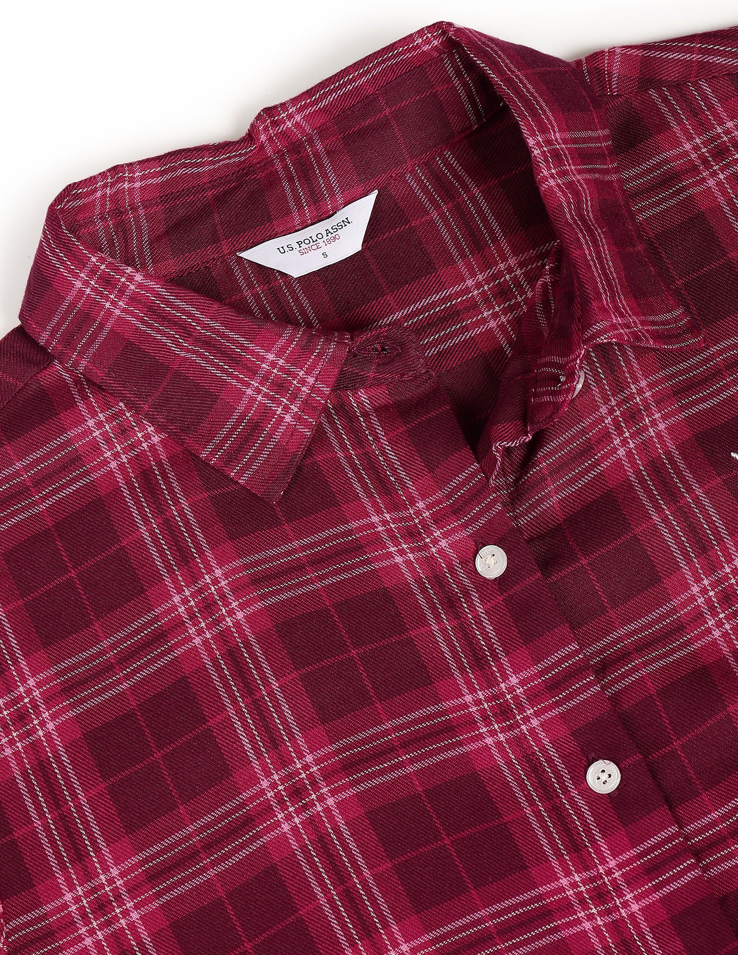 Spread Collar Tartan Check Shirt - Image 2