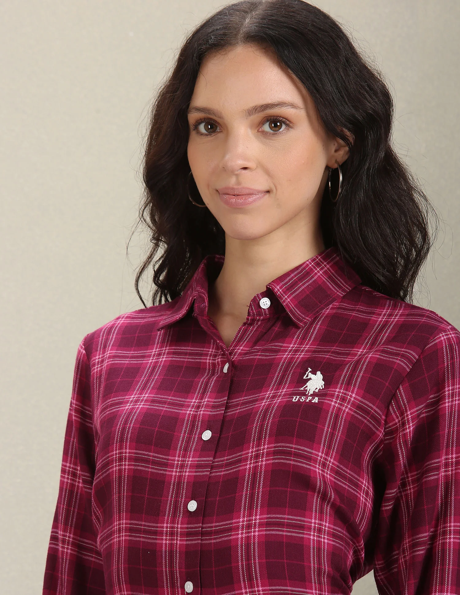Spread Collar Tartan Check Shirt - Image 7