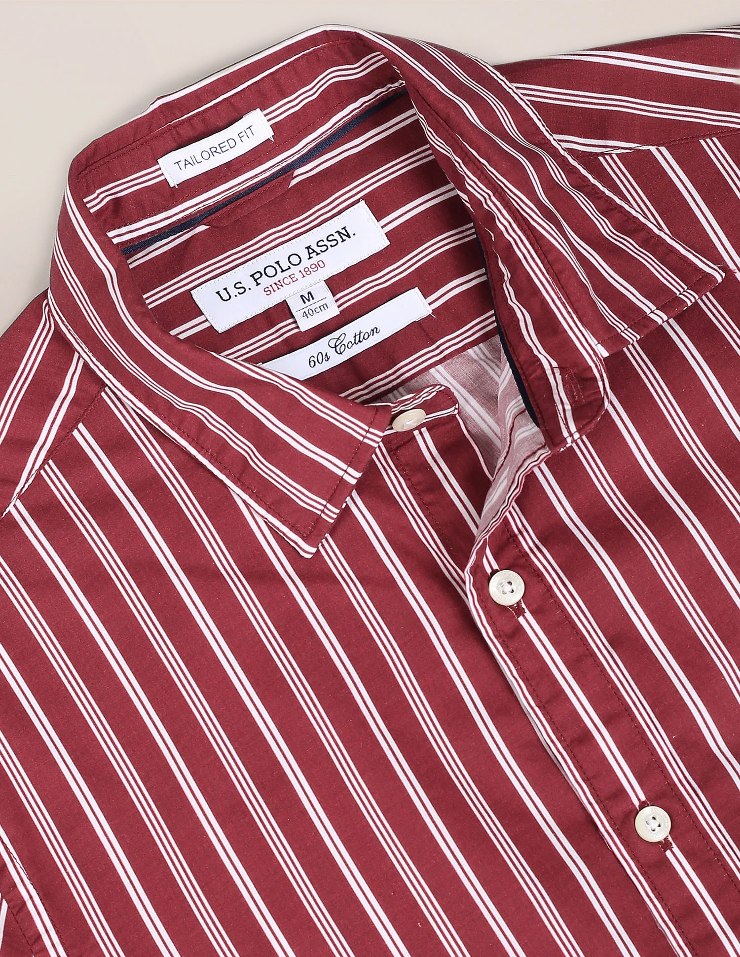 Spread Collar Vertical Stripe Shirt - Image 2