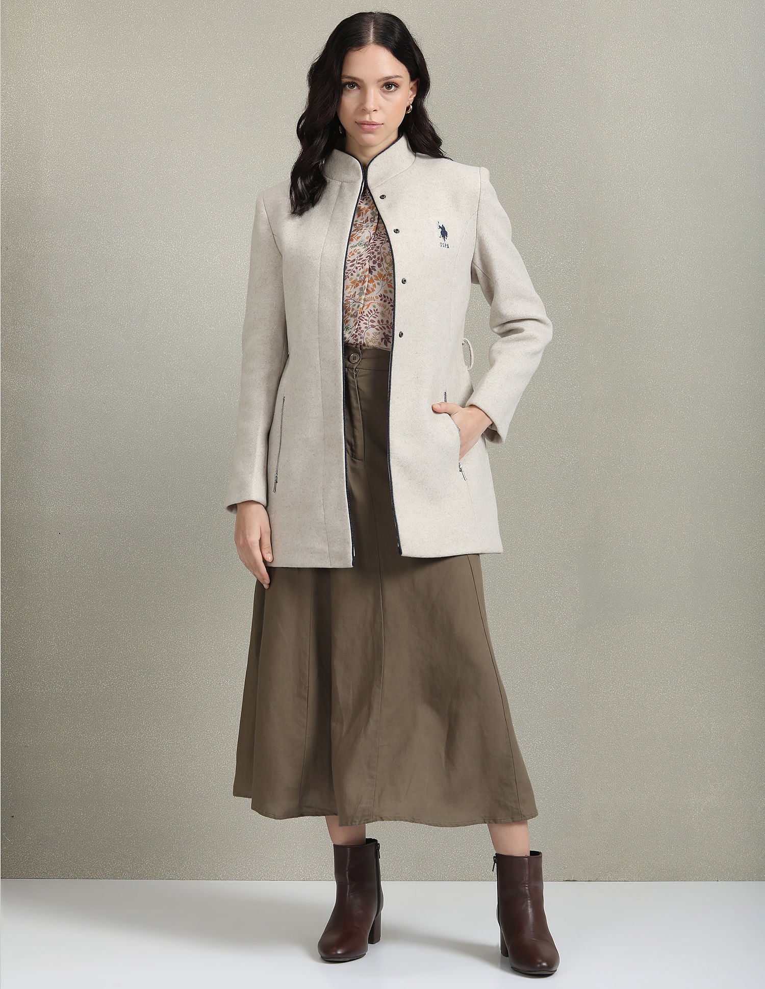 Stand Collar Heathered Jacket - Image 3