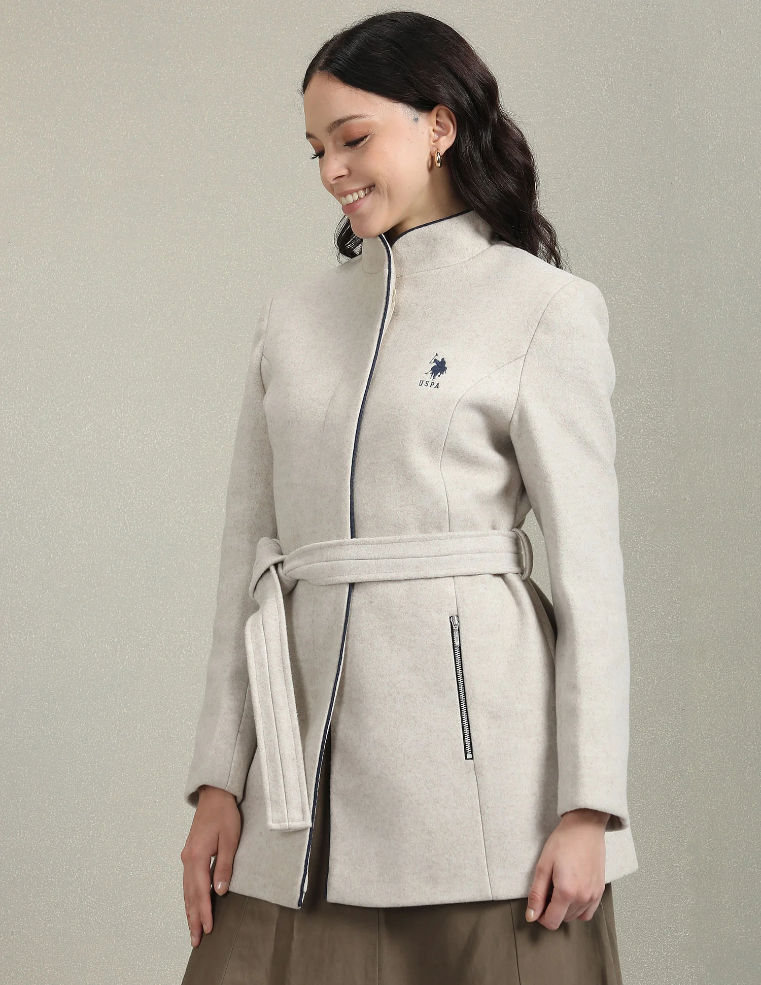 Stand Collar Heathered Jacket - Image 4