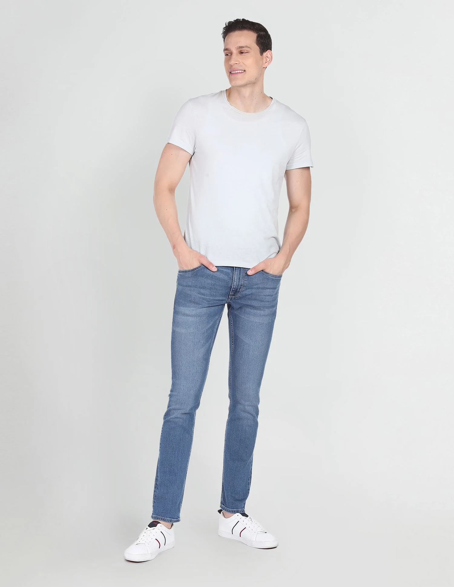 Stone Wash Brandon Slim Tapered Fit Jeans - Image 3